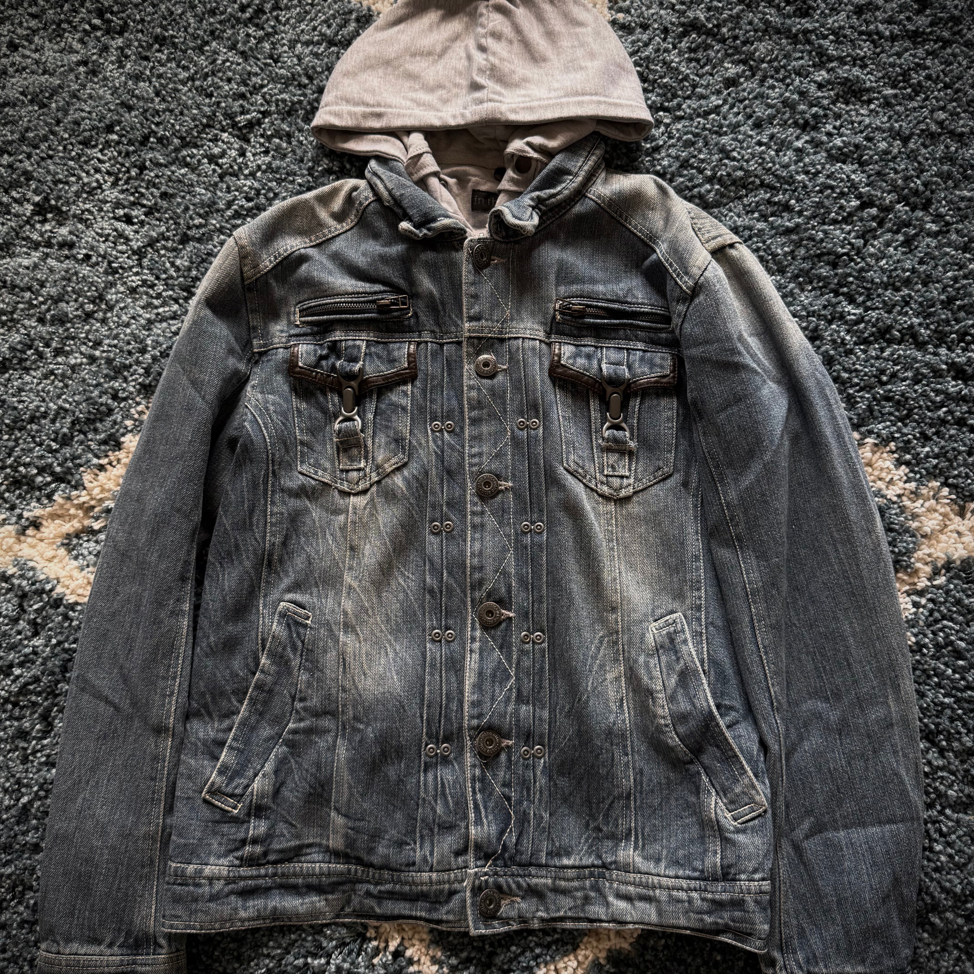 In the attic 2in1 hooded denim jacket