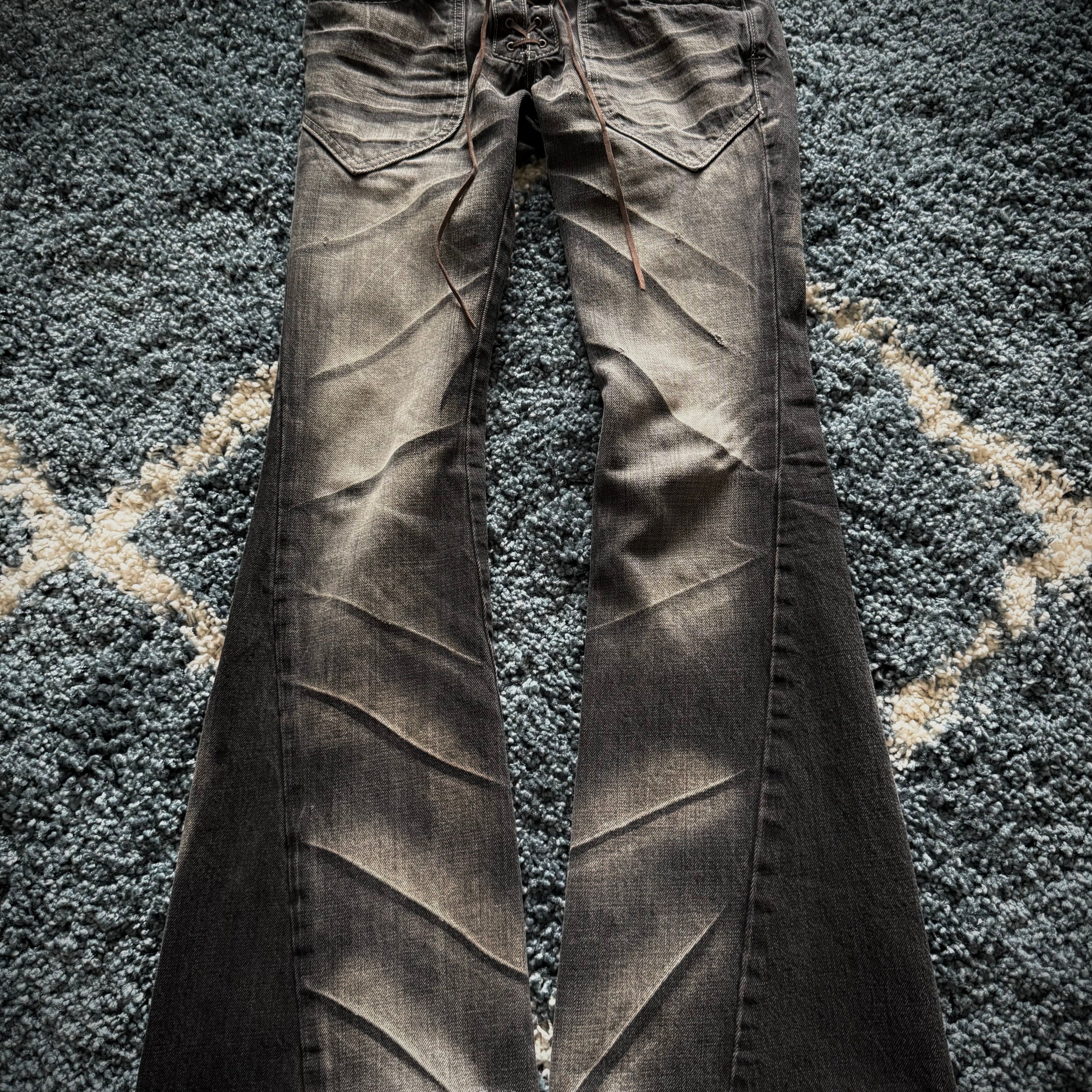 Personal Collection 00‘s Tornado Mart double waisted laced up flared denim