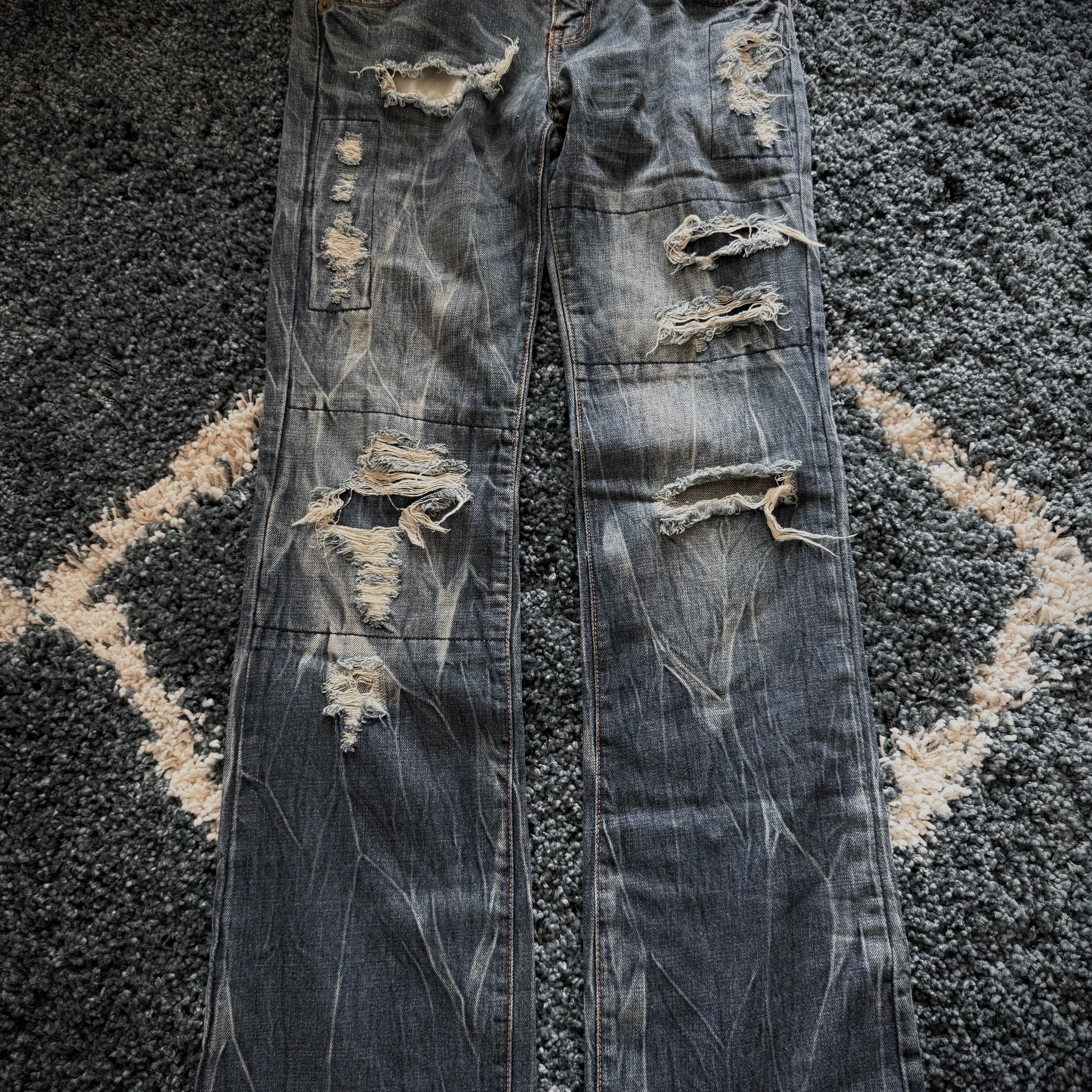 Glad News Ocean washed distressed flared jeans