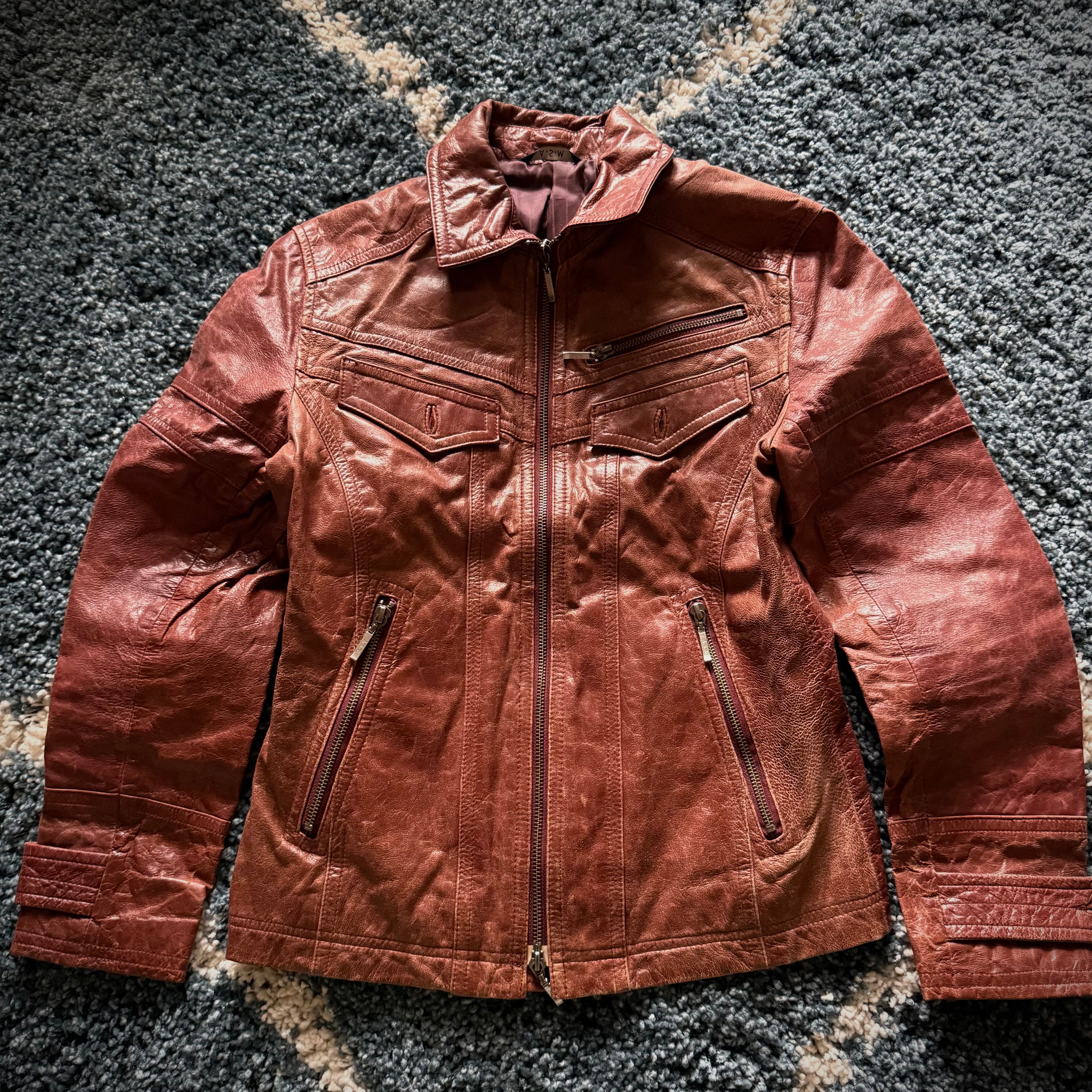ASM cracked leather jacket