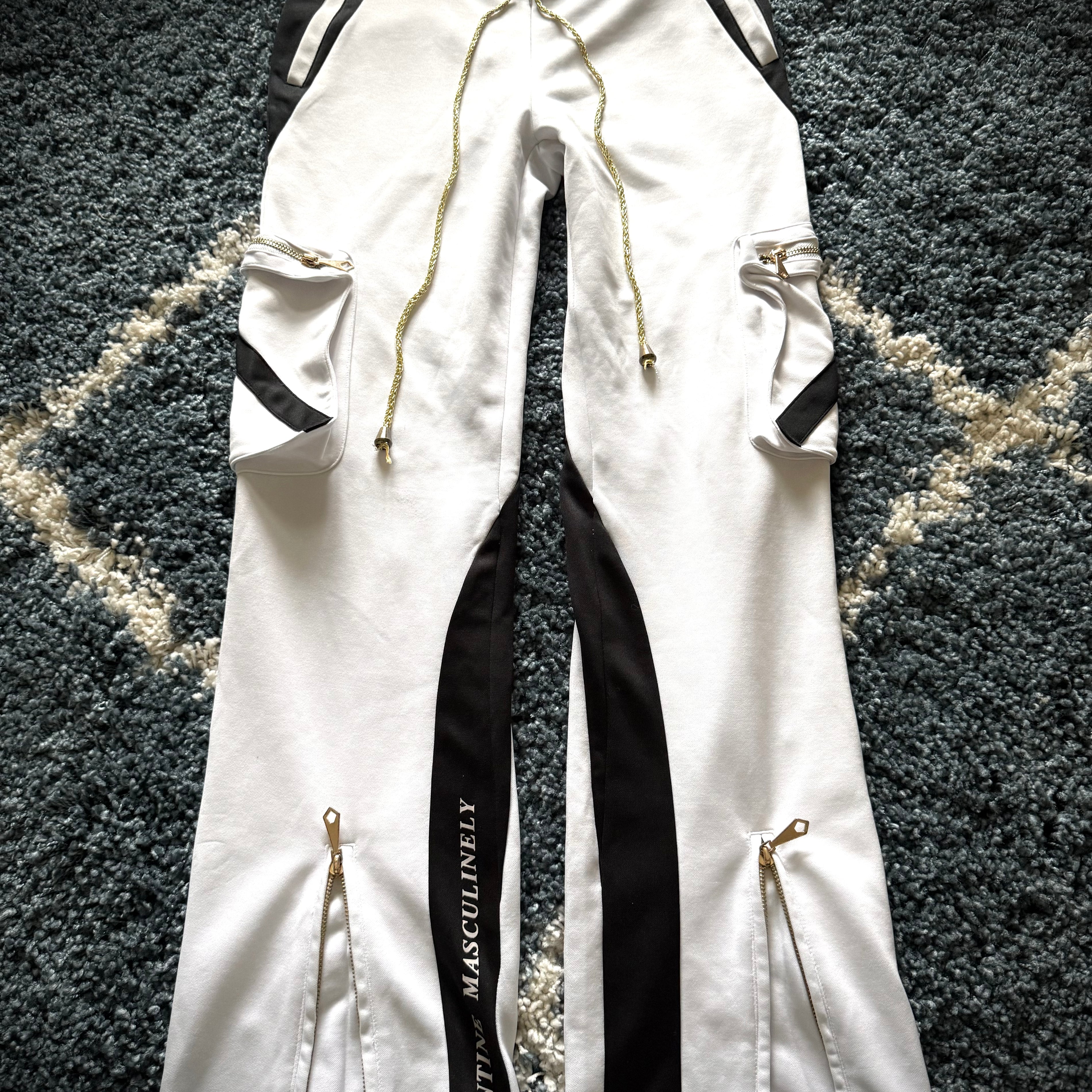 Valentine golden laced up cargo sweatpants