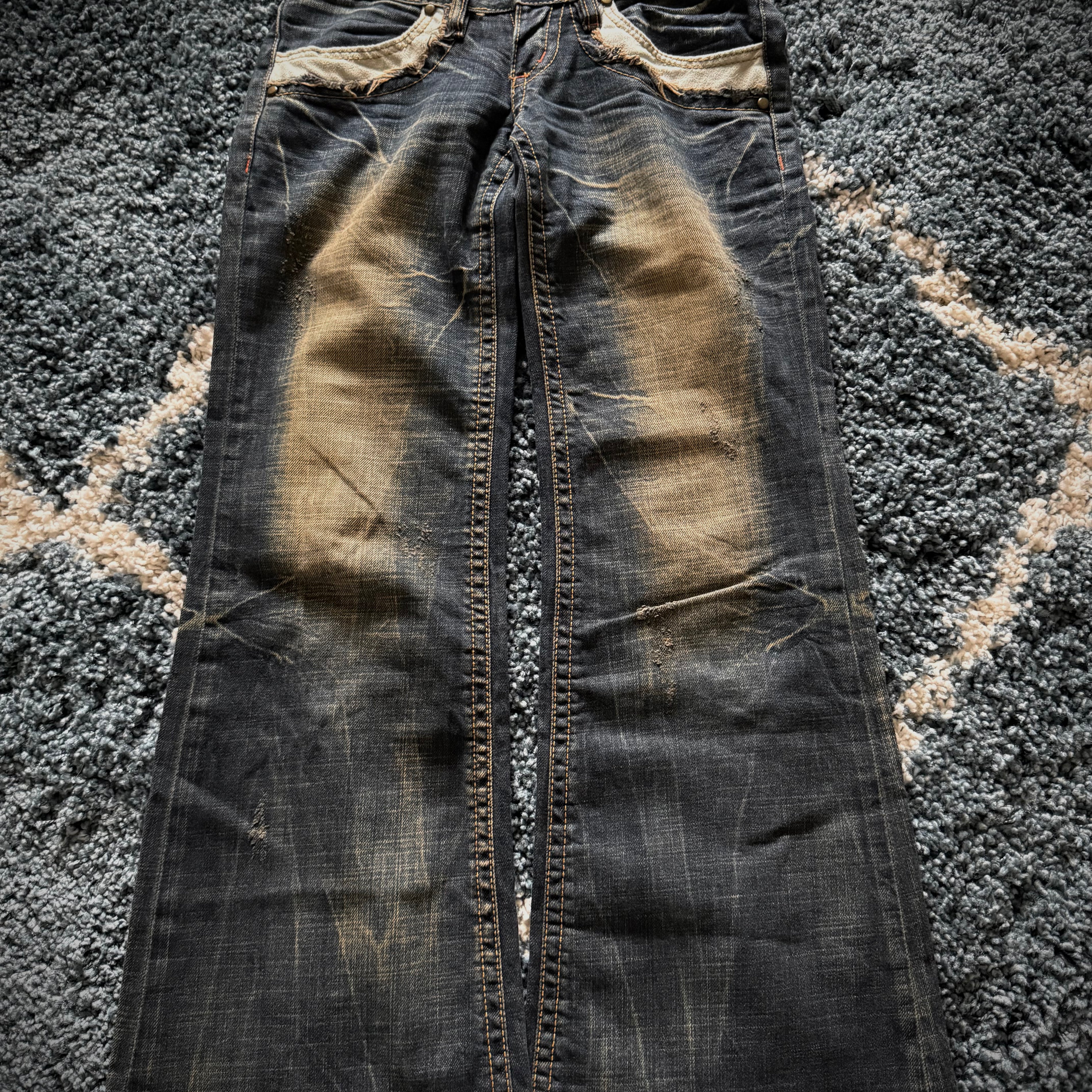 Brush x Lolita fringed pocket flared jeans