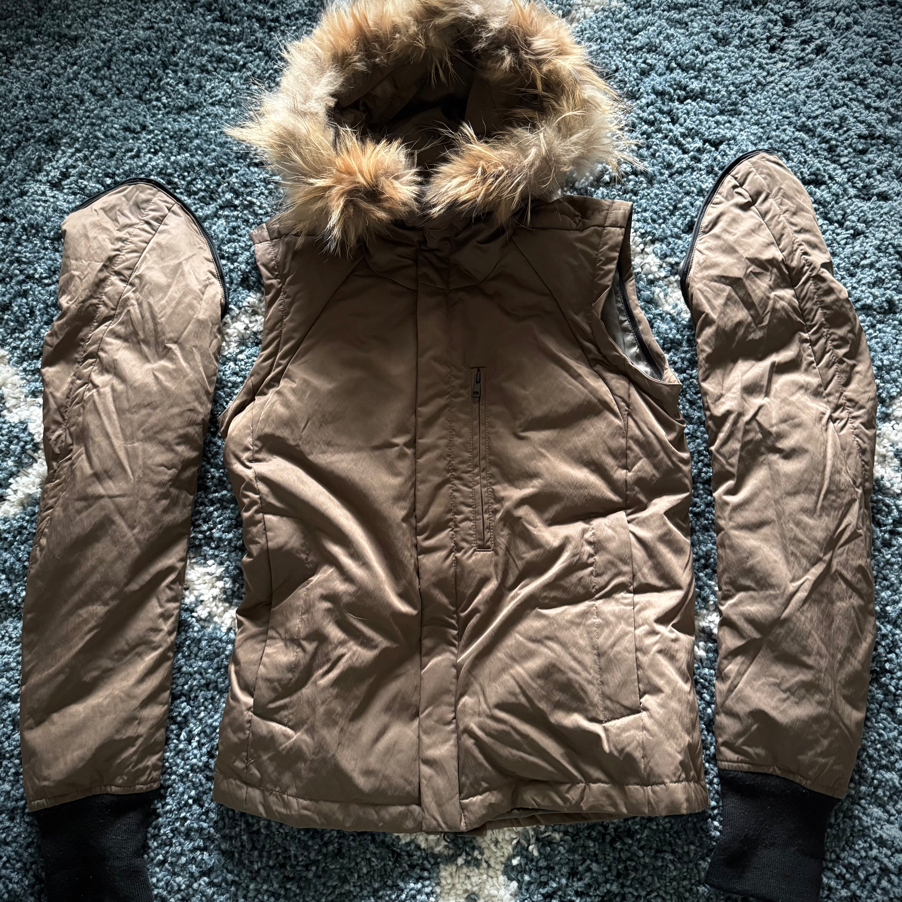 Schlussel Convertible Fur Puffer Jacket