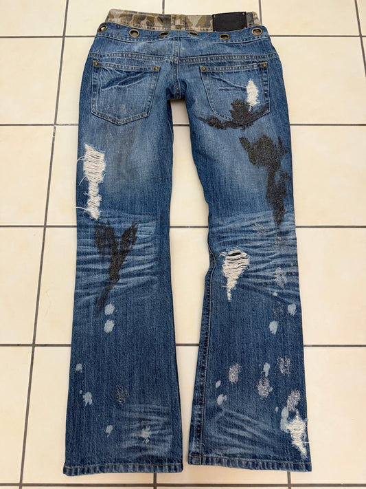 Midas Double Waisted Laced Up Flared Pants