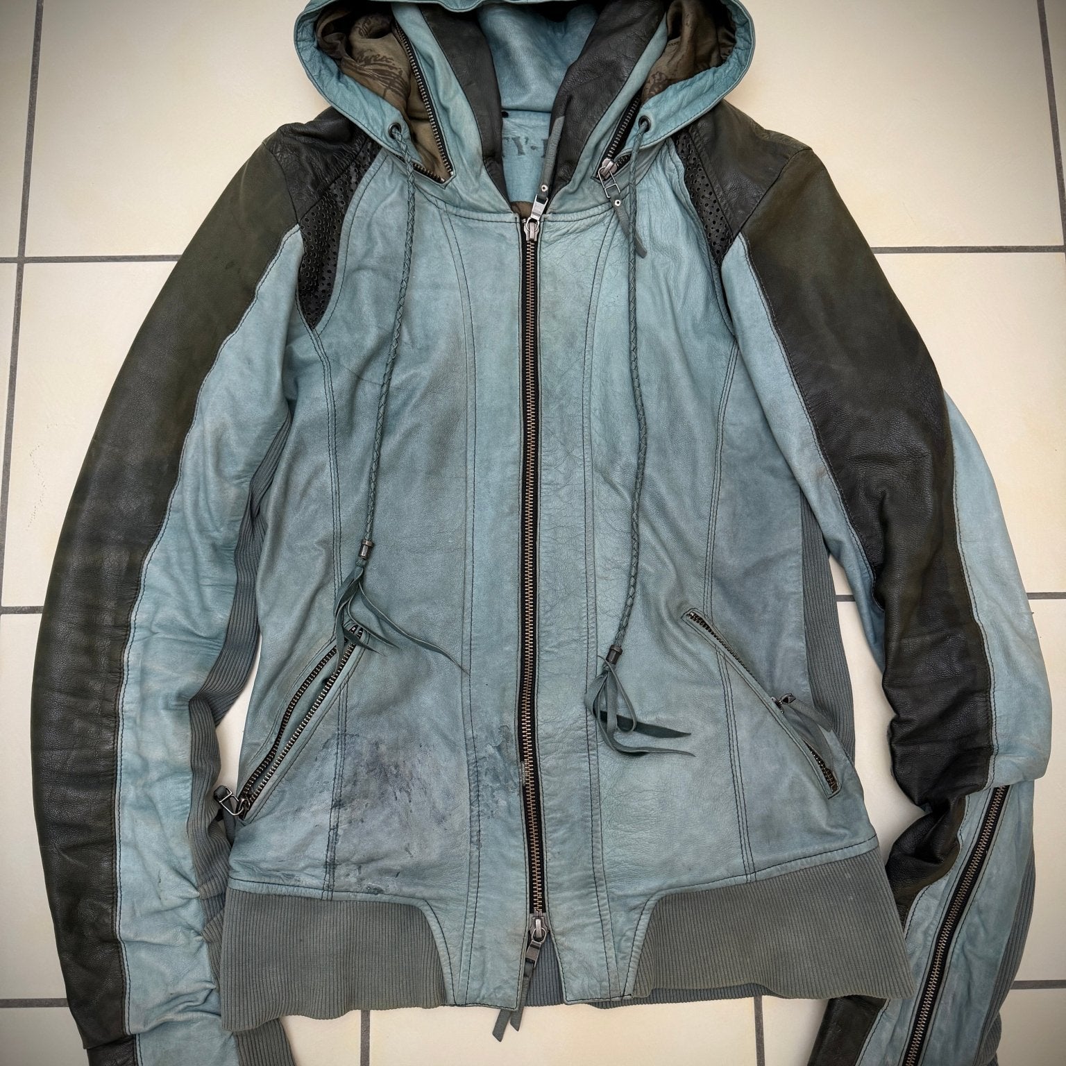 14th Addiction Turquoise Bono TY - B:01 Bono Leather Jacket - wintexarchive