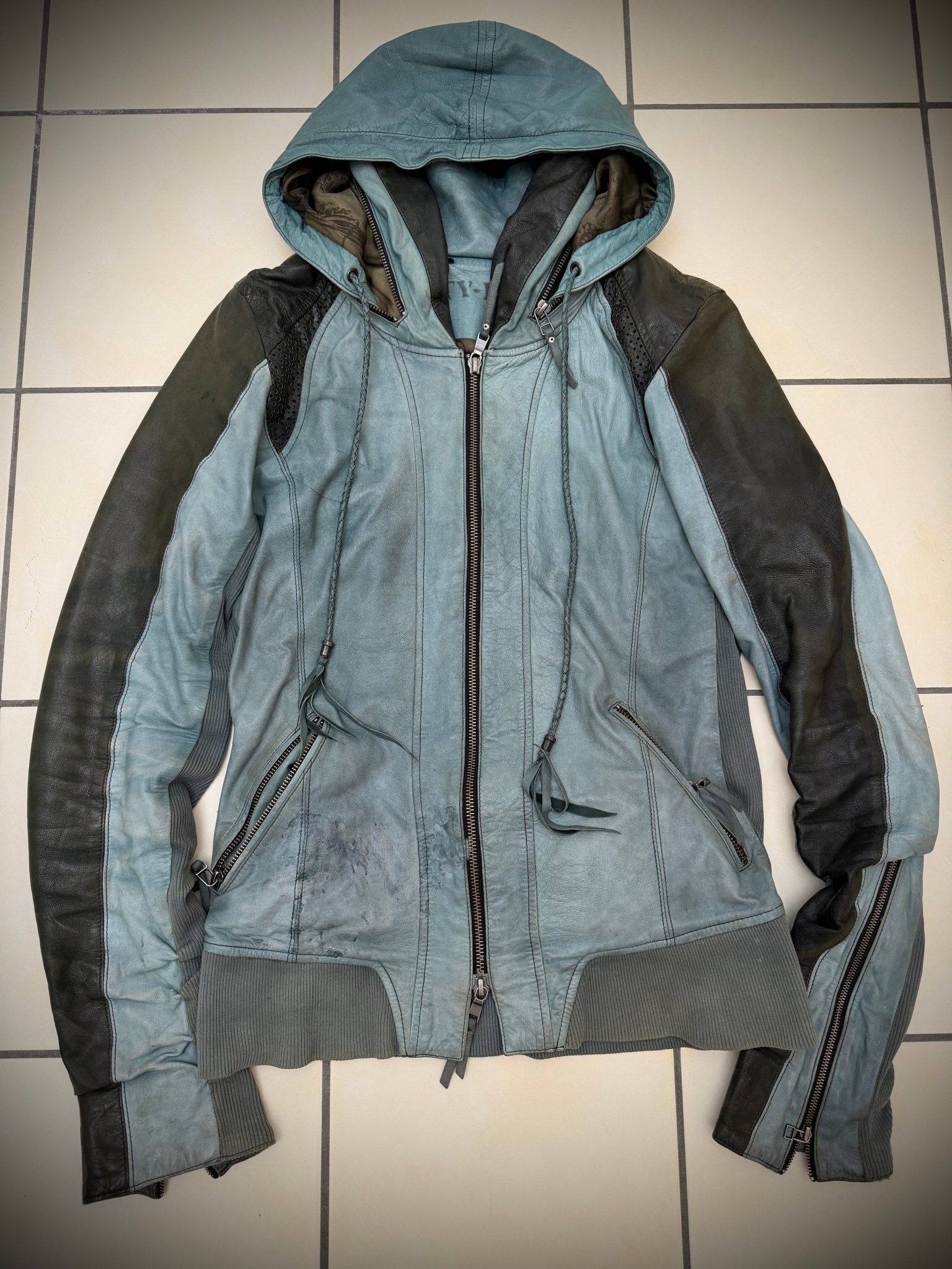 14th Addiction Turquoise Bono TY - B:01 Bono Leather Jacket - wintexarchive