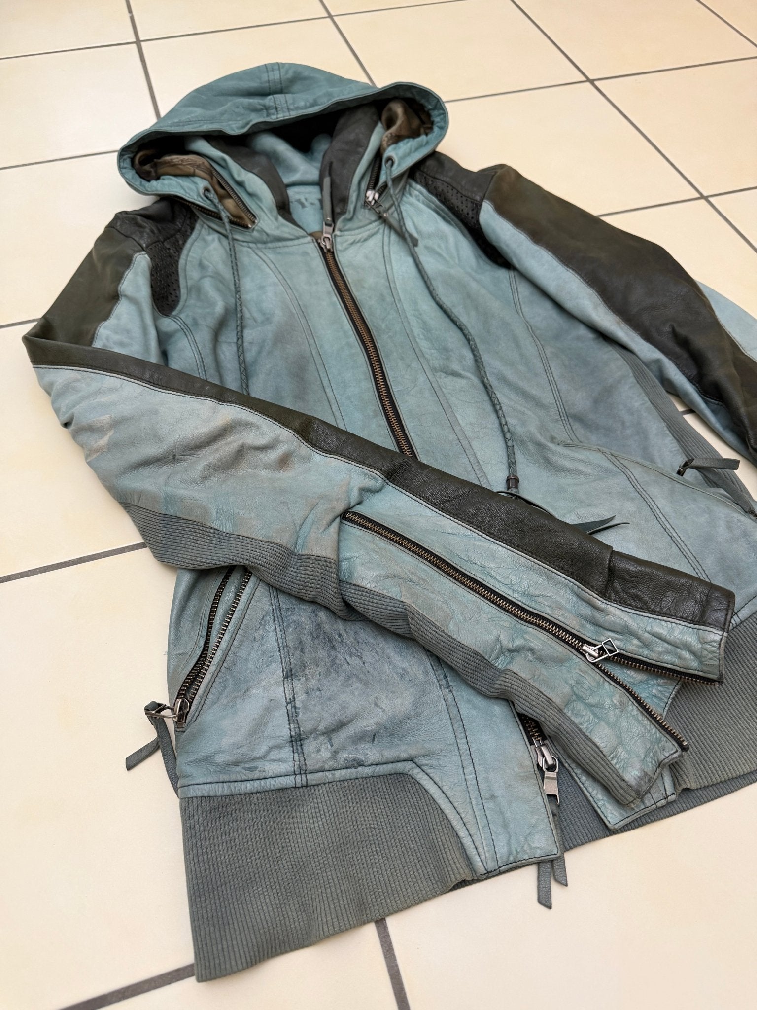 14th Addiction Turquoise Bono TY - B:01 Bono Leather Jacket - wintexarchive
