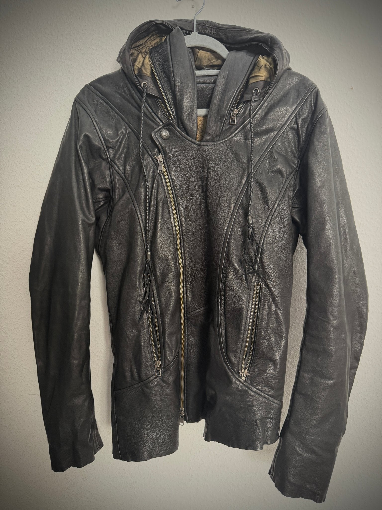 14th Addiction TY - B:02 Asymetrical Leather Bono Jacket - wintexarchive