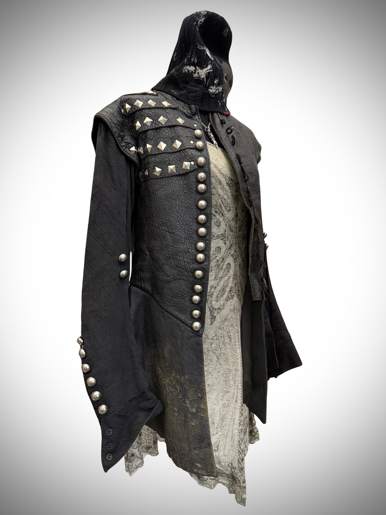 1of1 Napoleon Studded Asymetrical Leather Jacket - wintexarchive