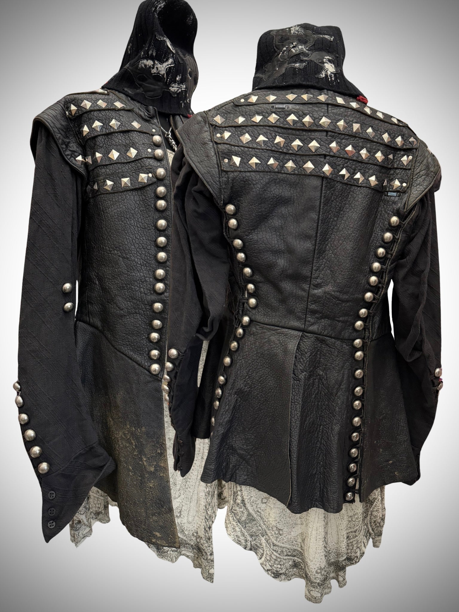 1of1 Napoleon Studded Asymetrical Leather Jacket - wintexarchive