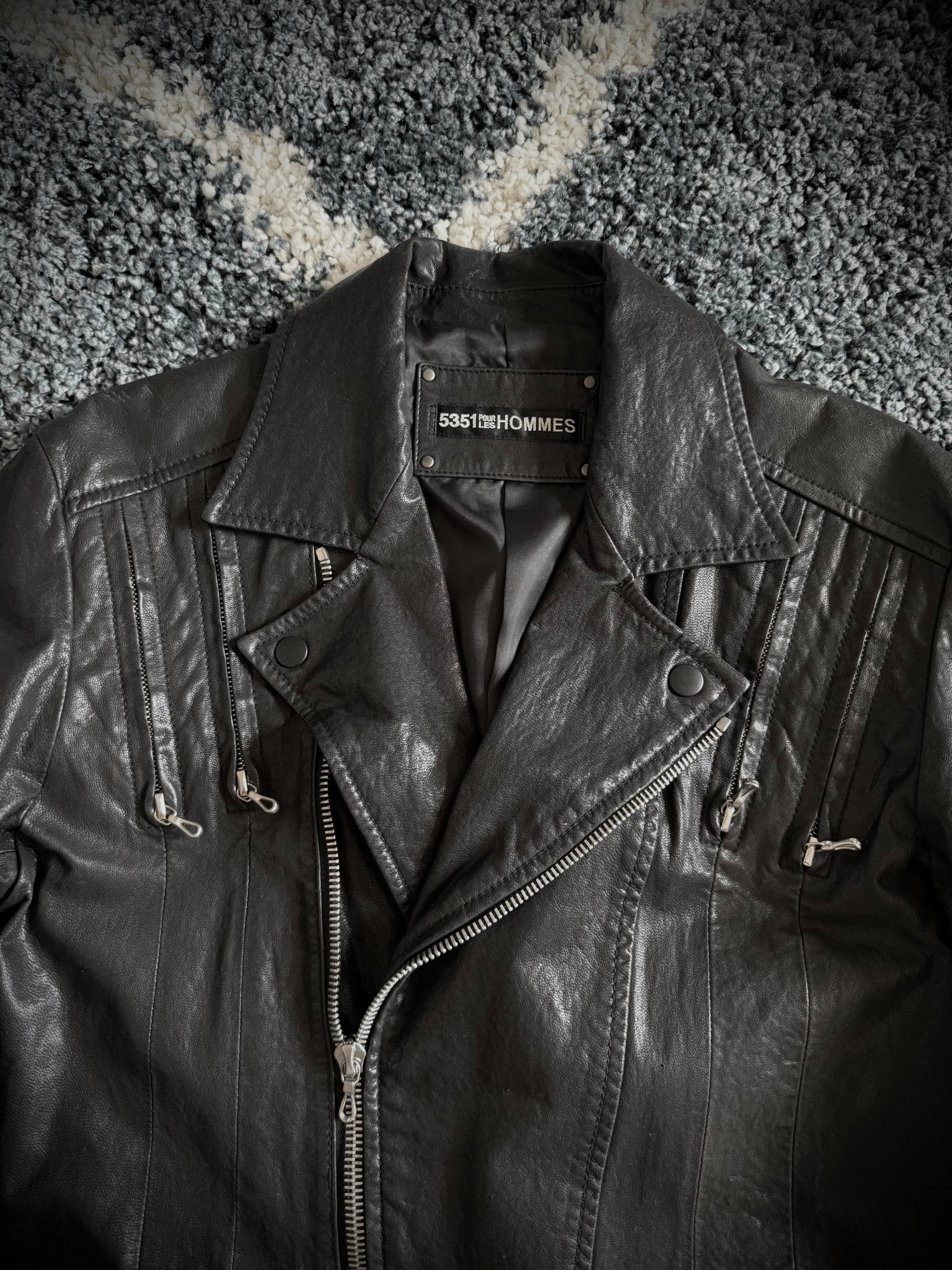 5351 Asymetrical Hybrid Blazer Leather Jacket - wintexarchive