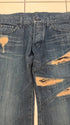 5351 Pour Les Hommes Distressed Python Flared Denim Pants - wintexarchive