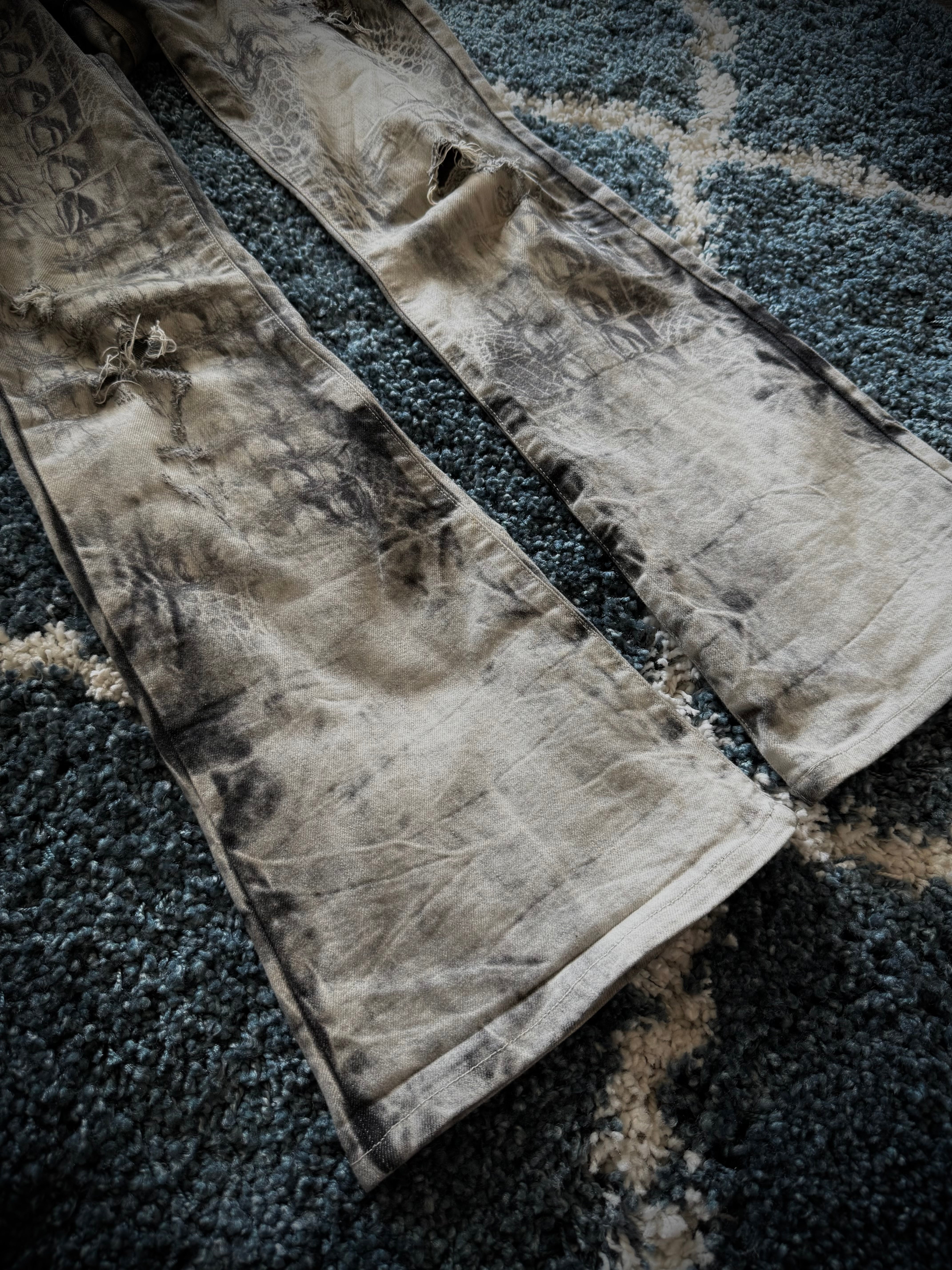 Tornado Mart Crocodile flared jeans – wintexarchive