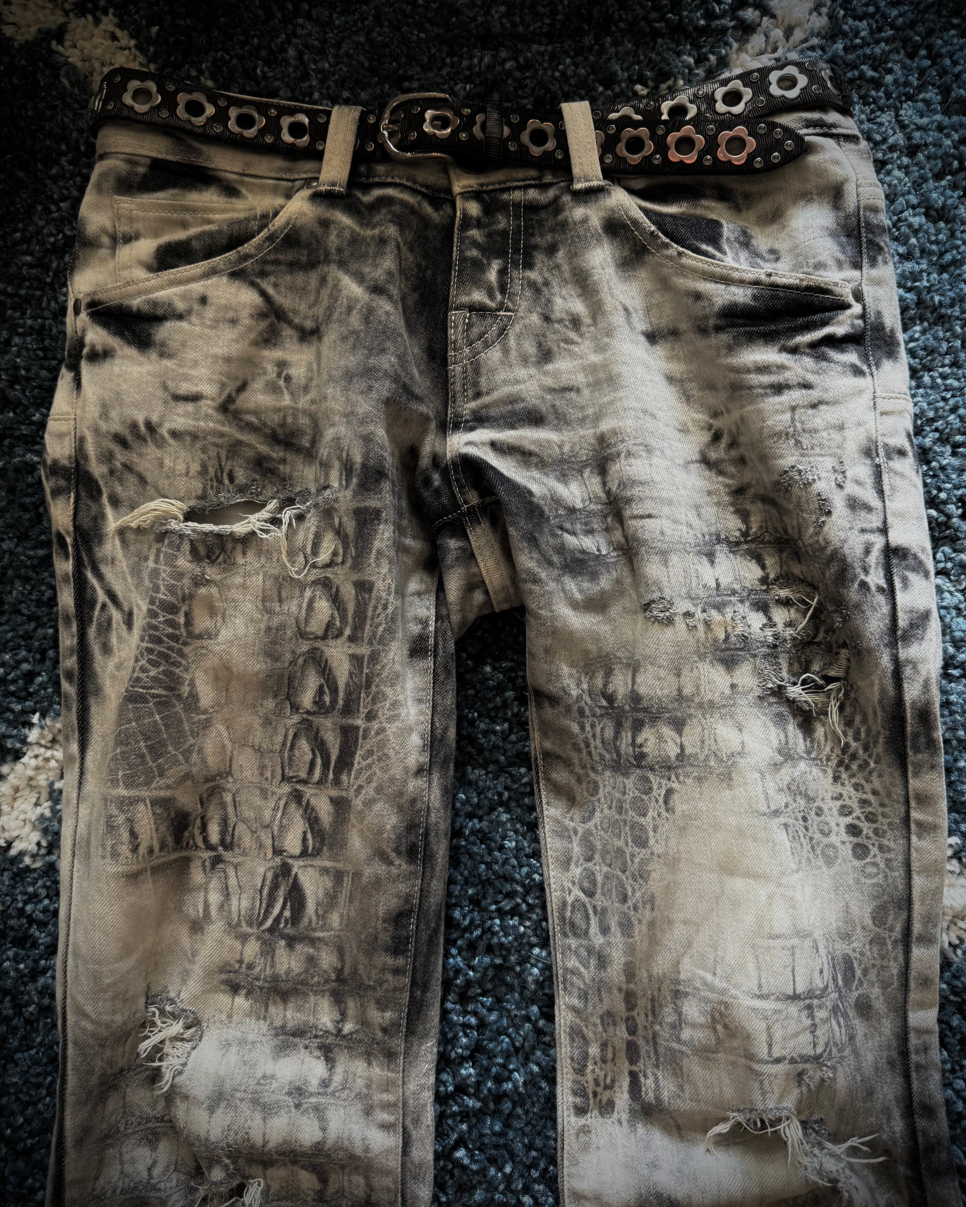 Tornado Mart Crocodile flared jeans