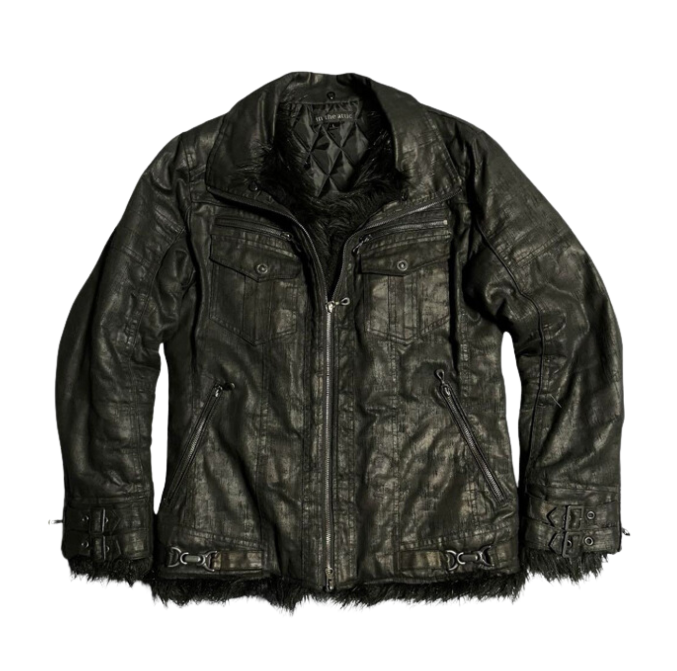 In the attic fur rider jacket