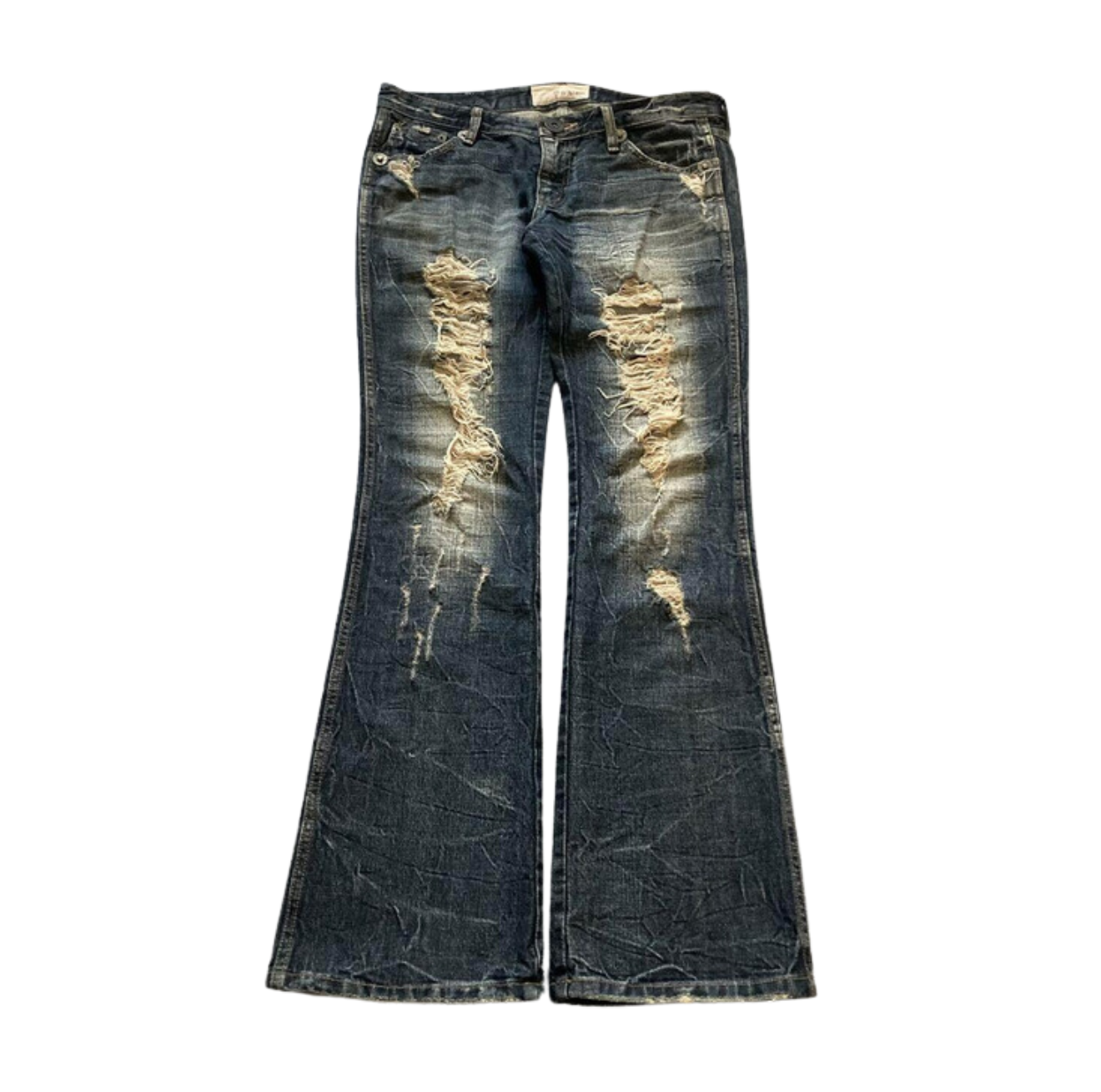 Distressed Flared Denim