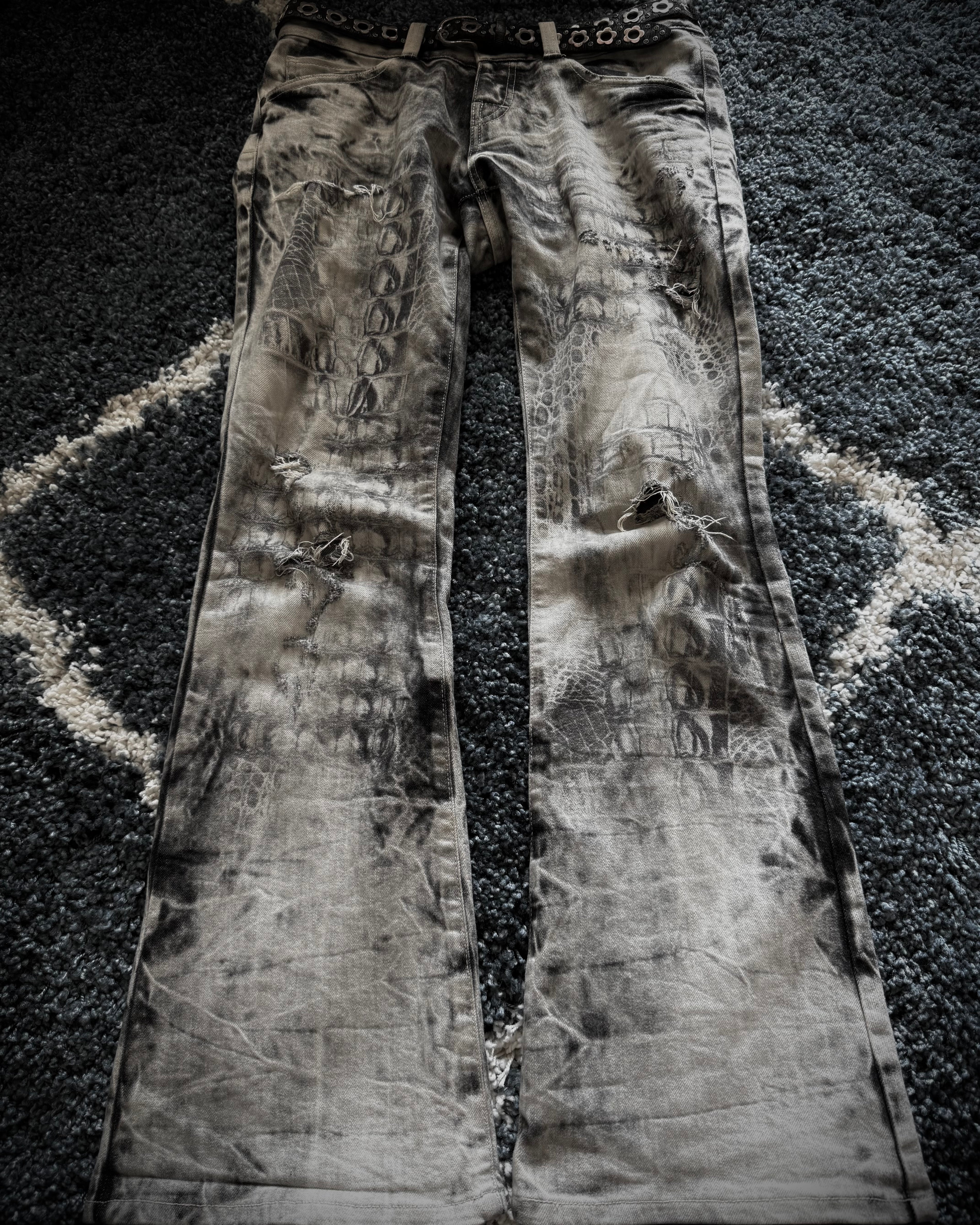 Tornado Mart Crocodile flared jeans