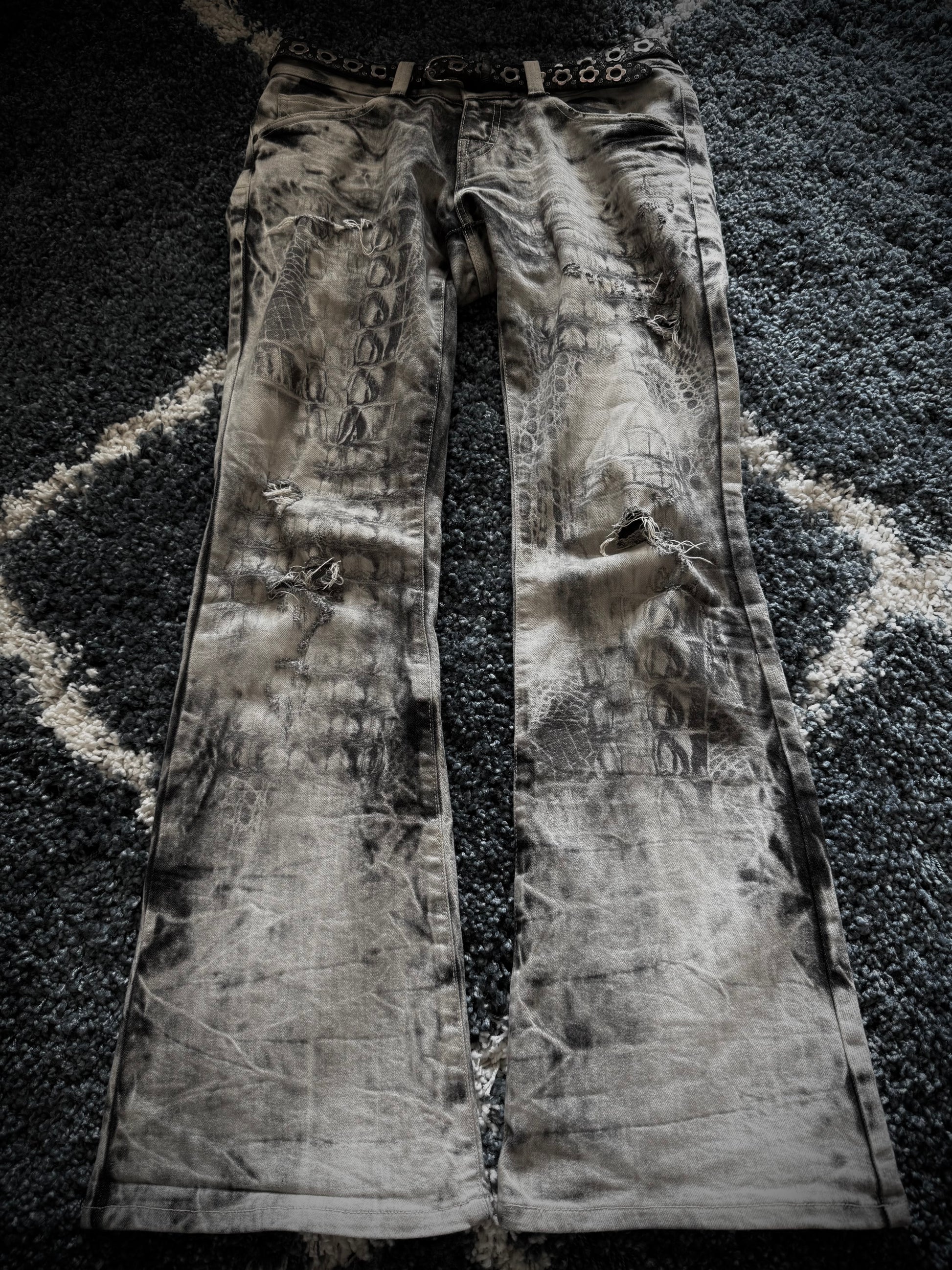 Tornado Mart Crocodile flared jeans