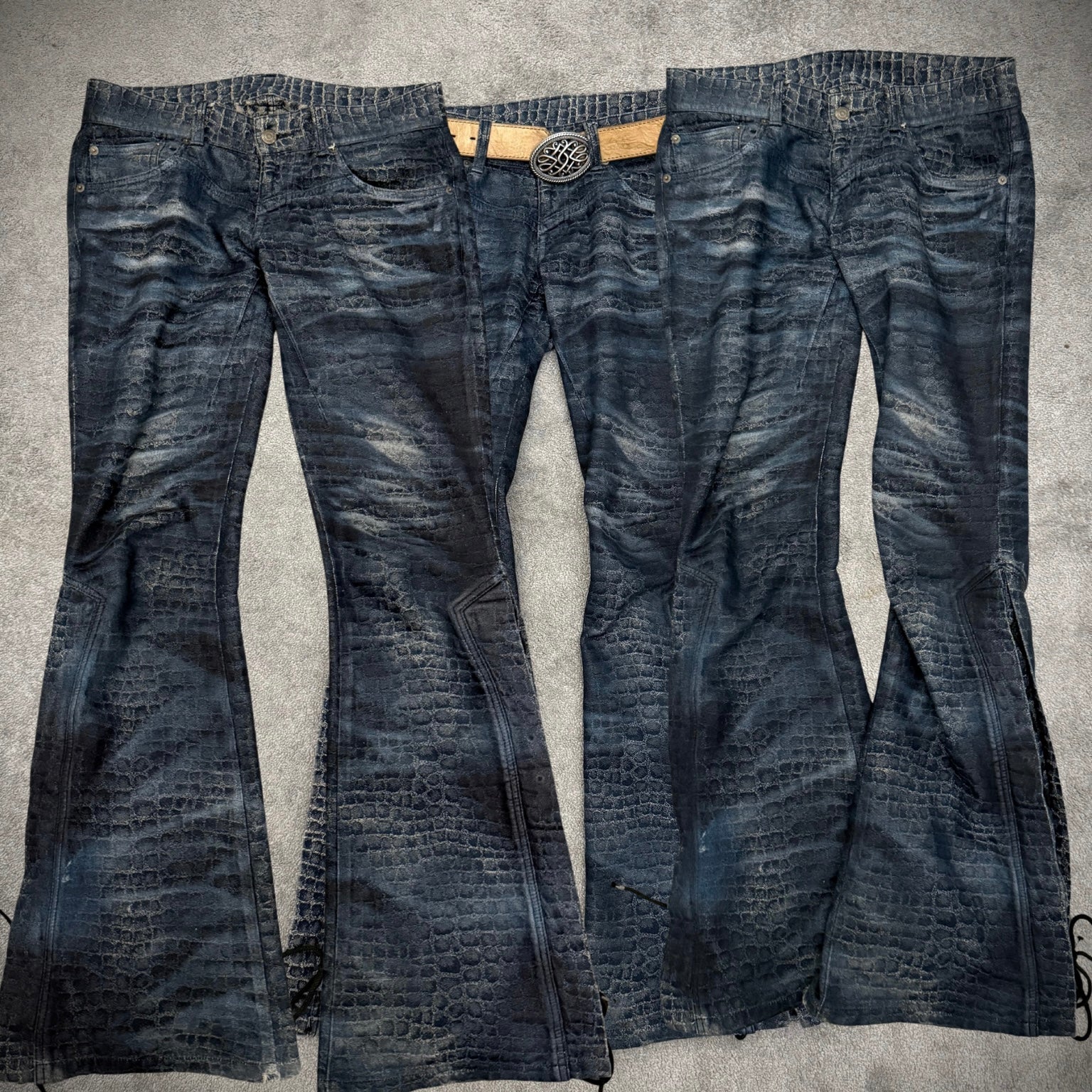 Tornado Mart 00‘s Crocodile flared pants