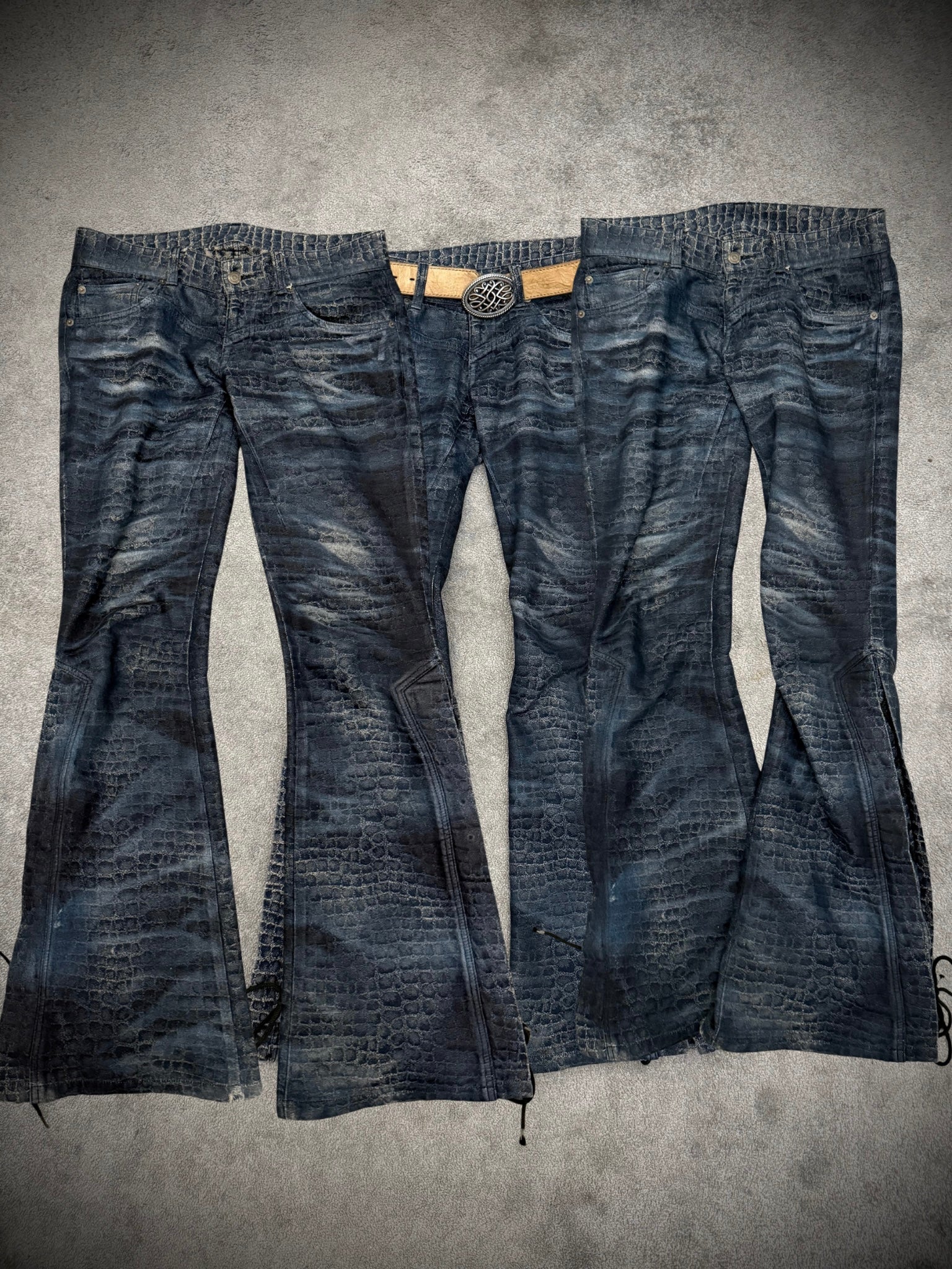 Tornado Mart 00‘s Crocodile flared pants