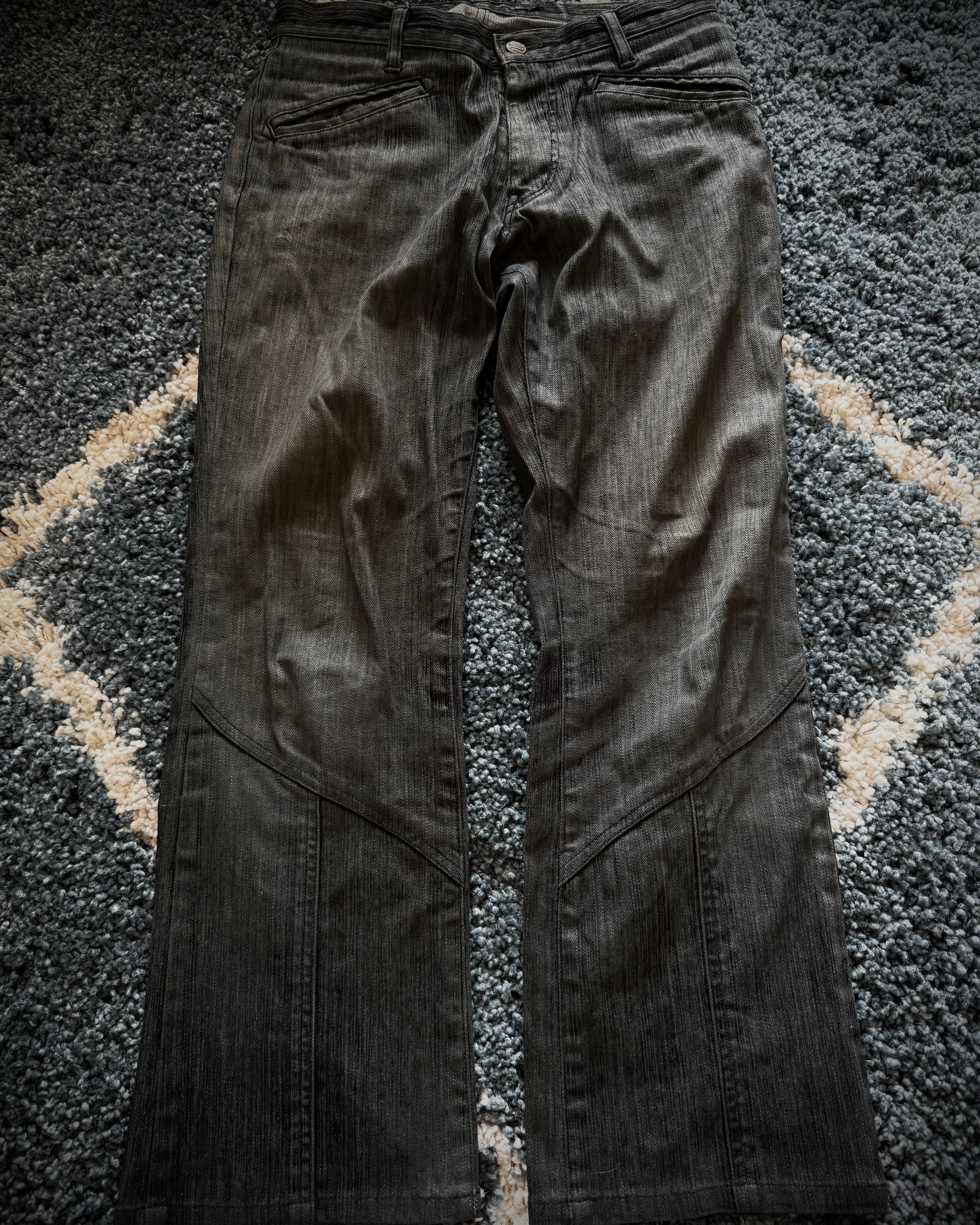Schlussel textured flared denim