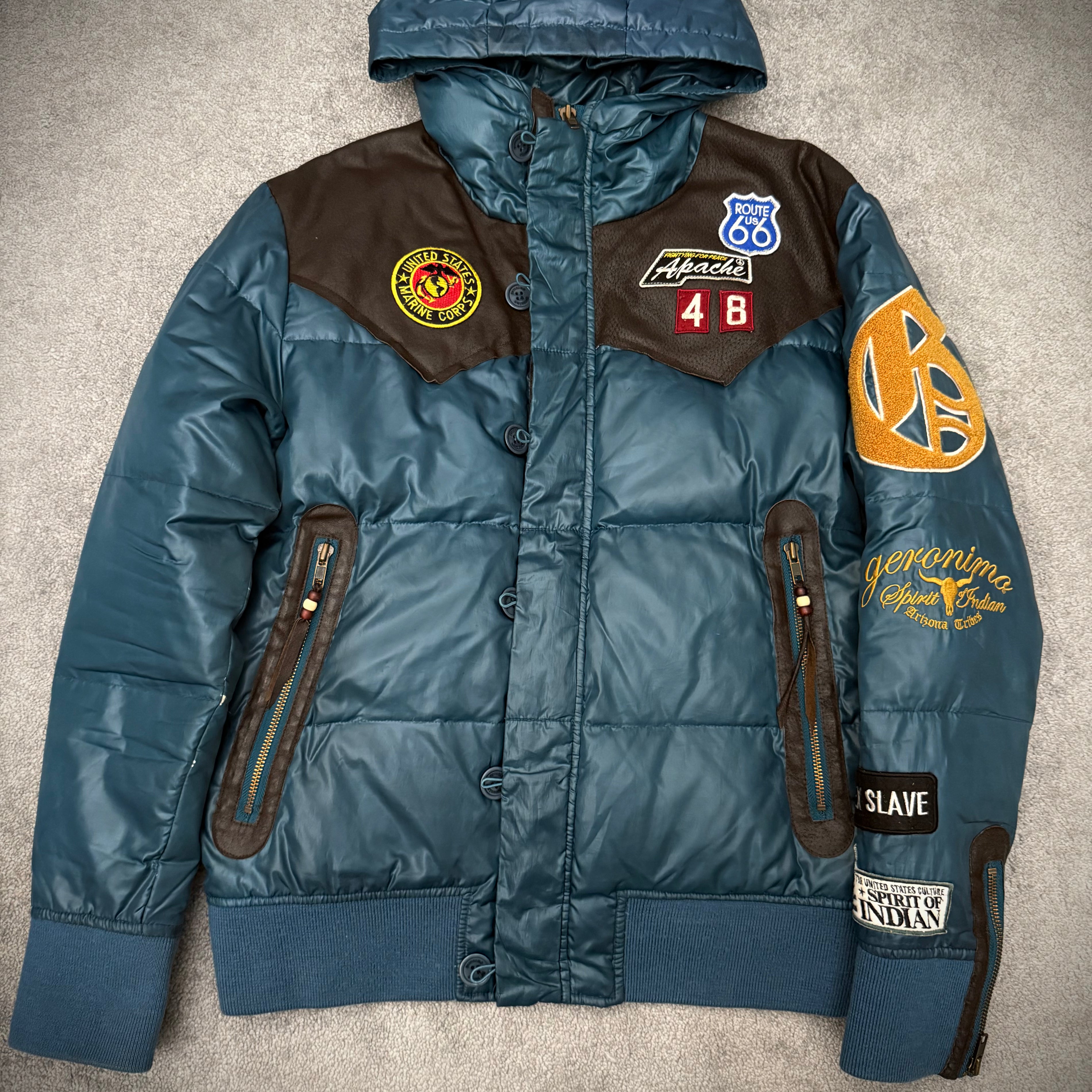 Geronimo Patched Puffer Jacket