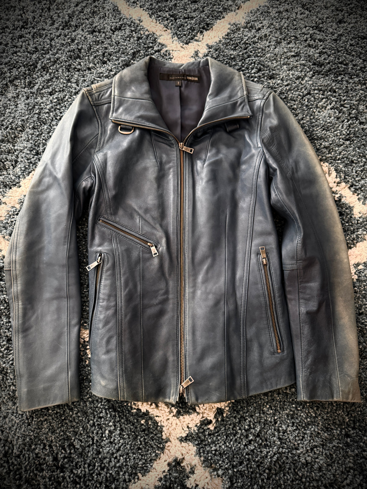 Schlussel Deep Sea Belted Leather Jacket