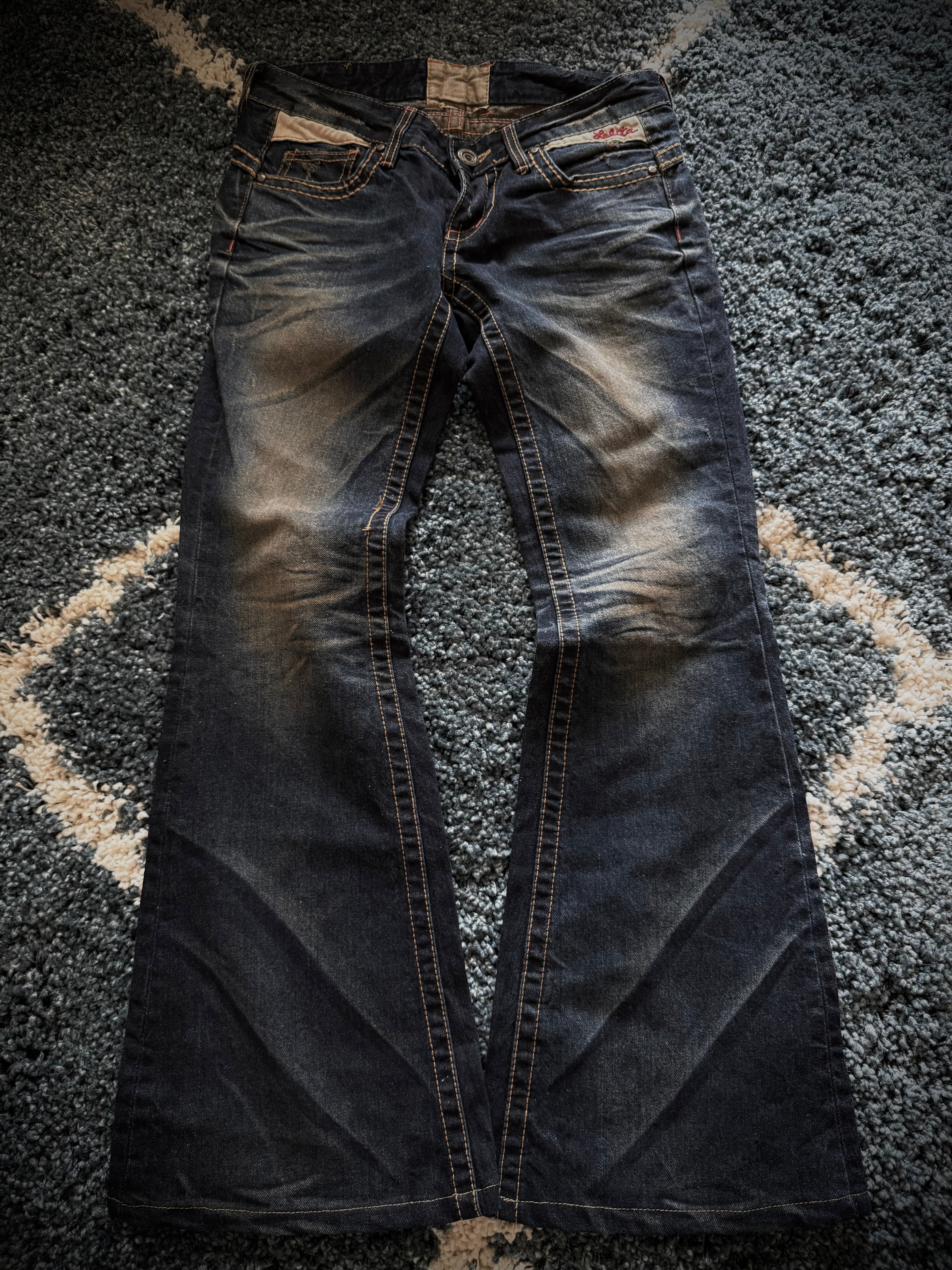 Lolita whisker washed bell bottoms