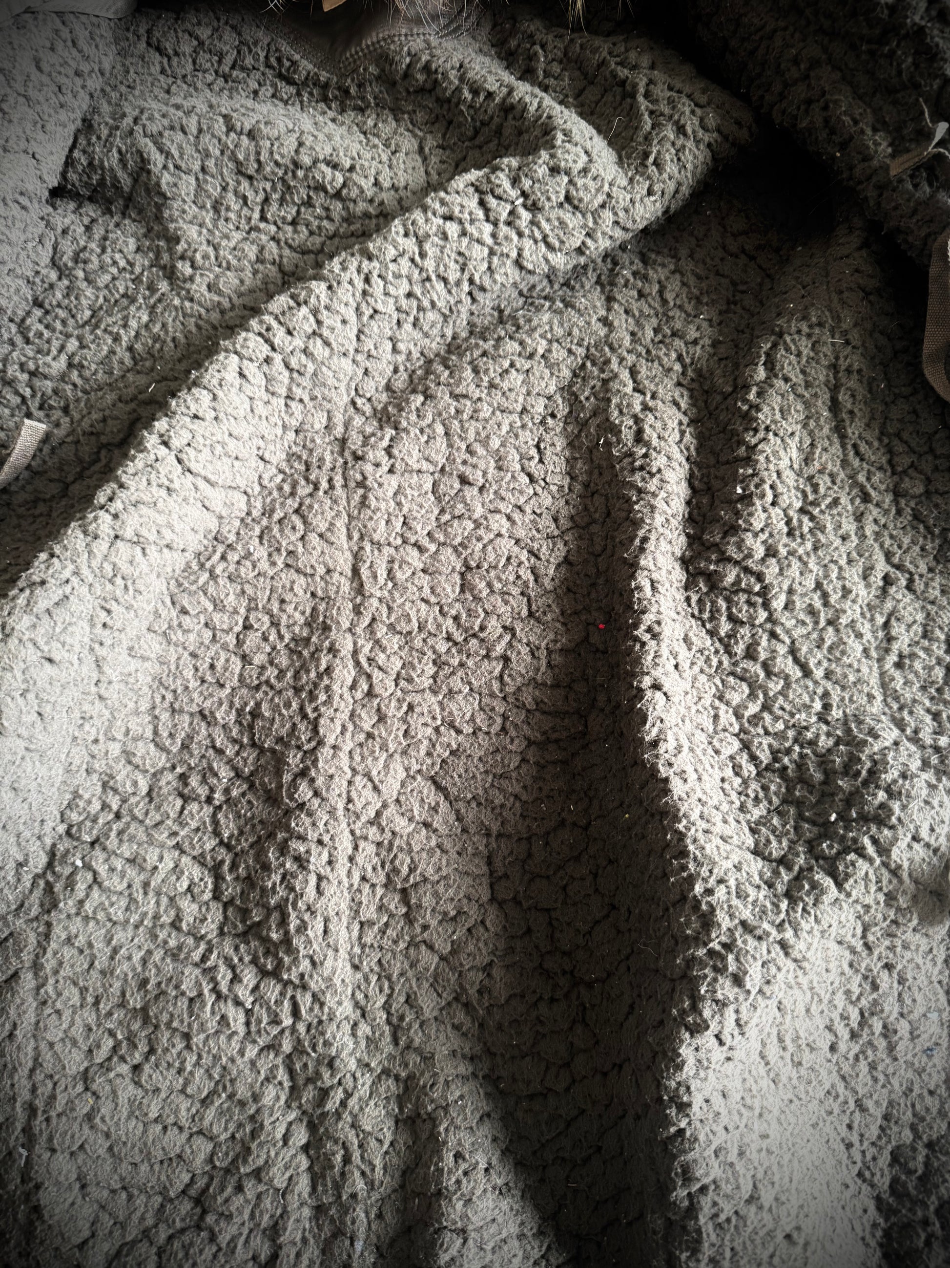 G.O.A Raccoon split fur coat wool interior