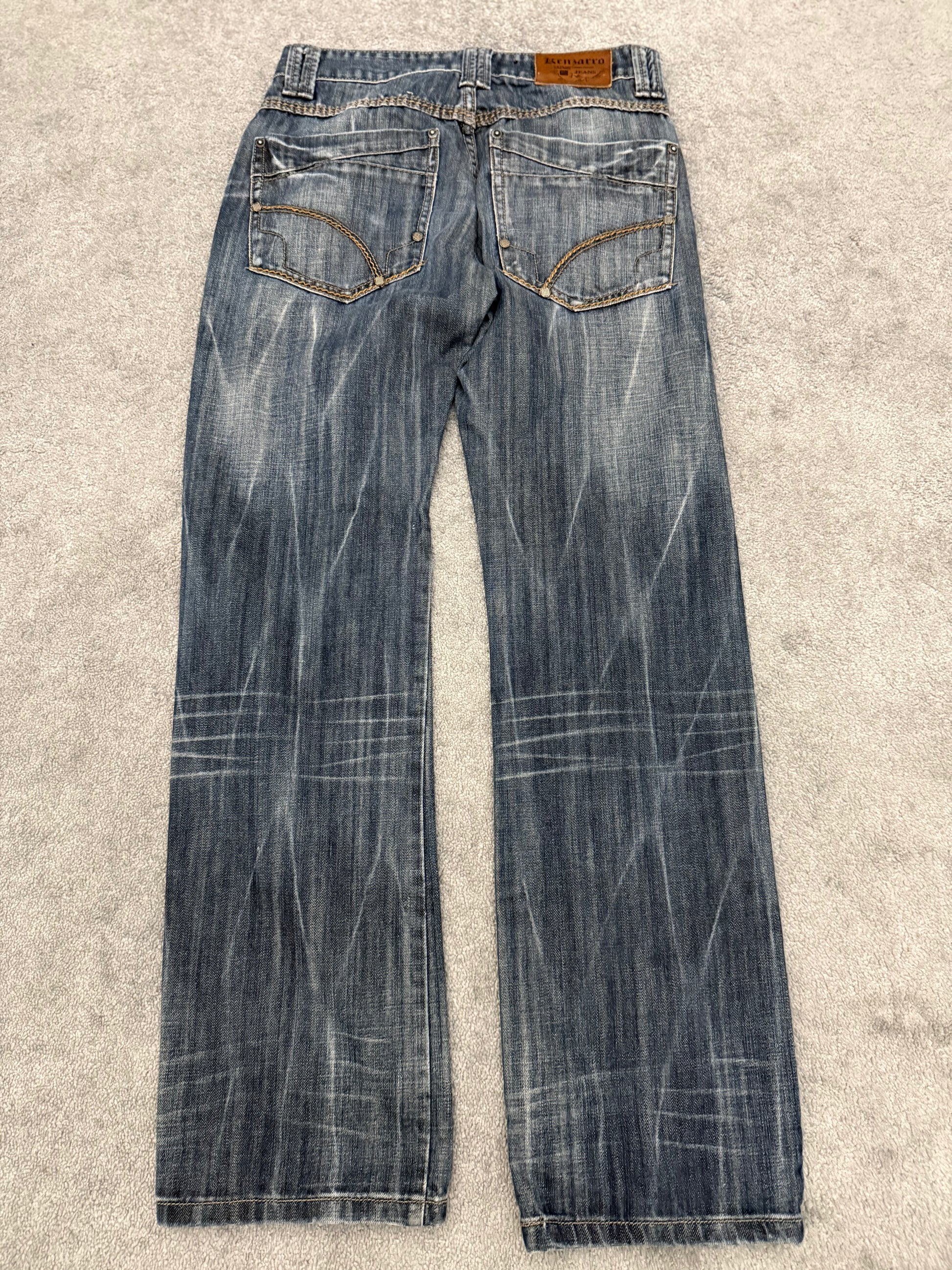 Kenzaro sword pockets Clawmark flared denim
