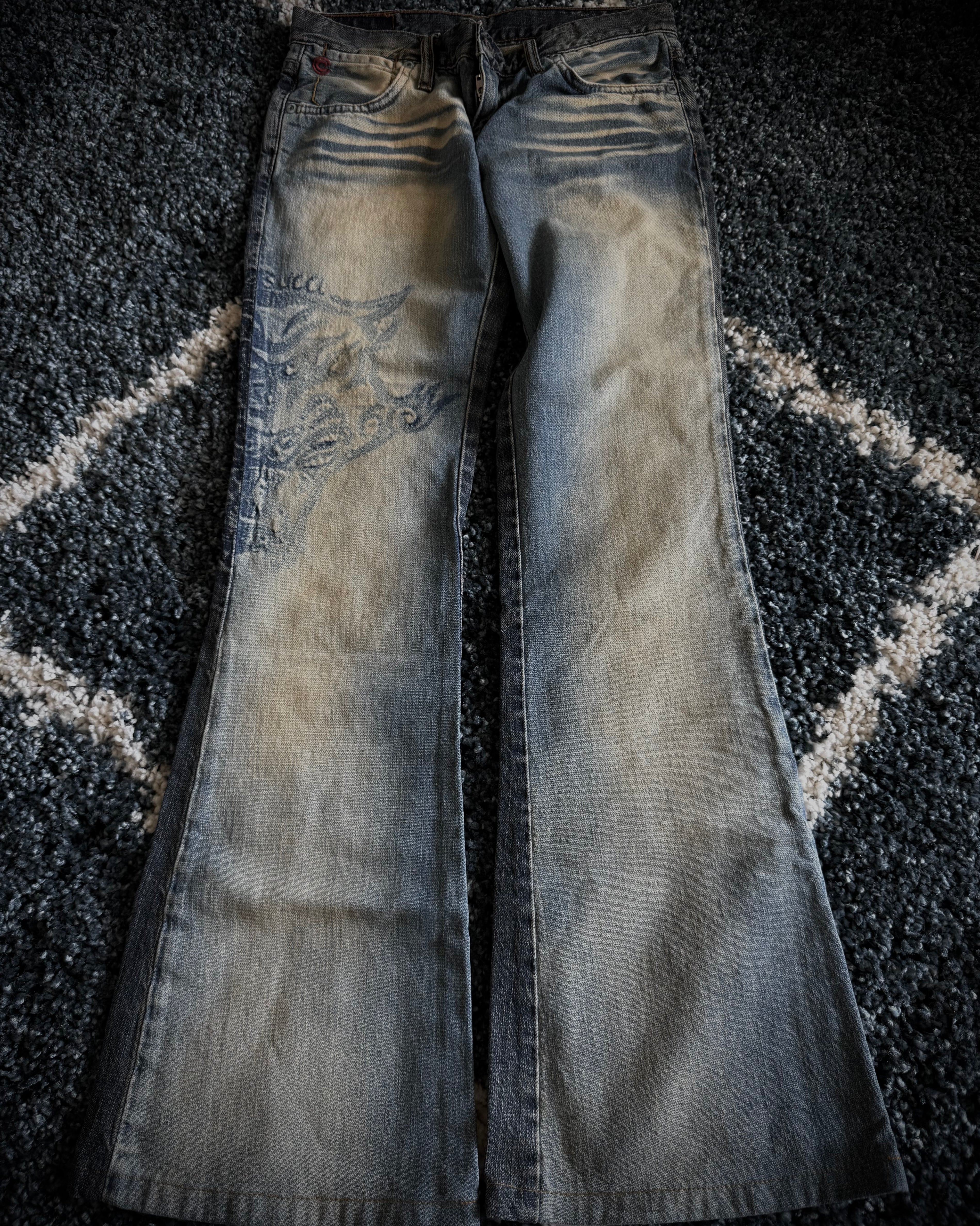 Casucci Tribal Flared Denim
