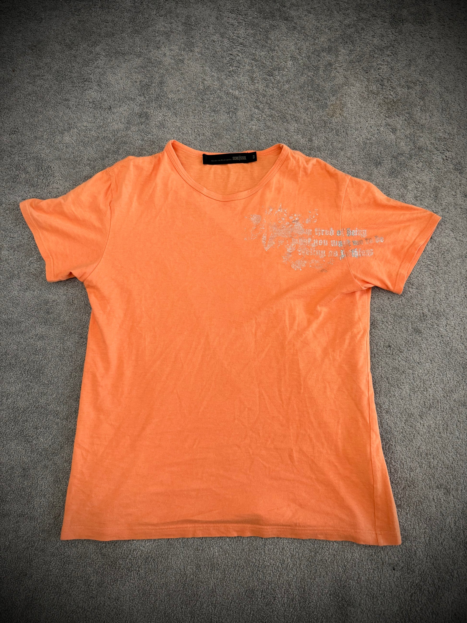 Schlussel glitter faded poem shirt