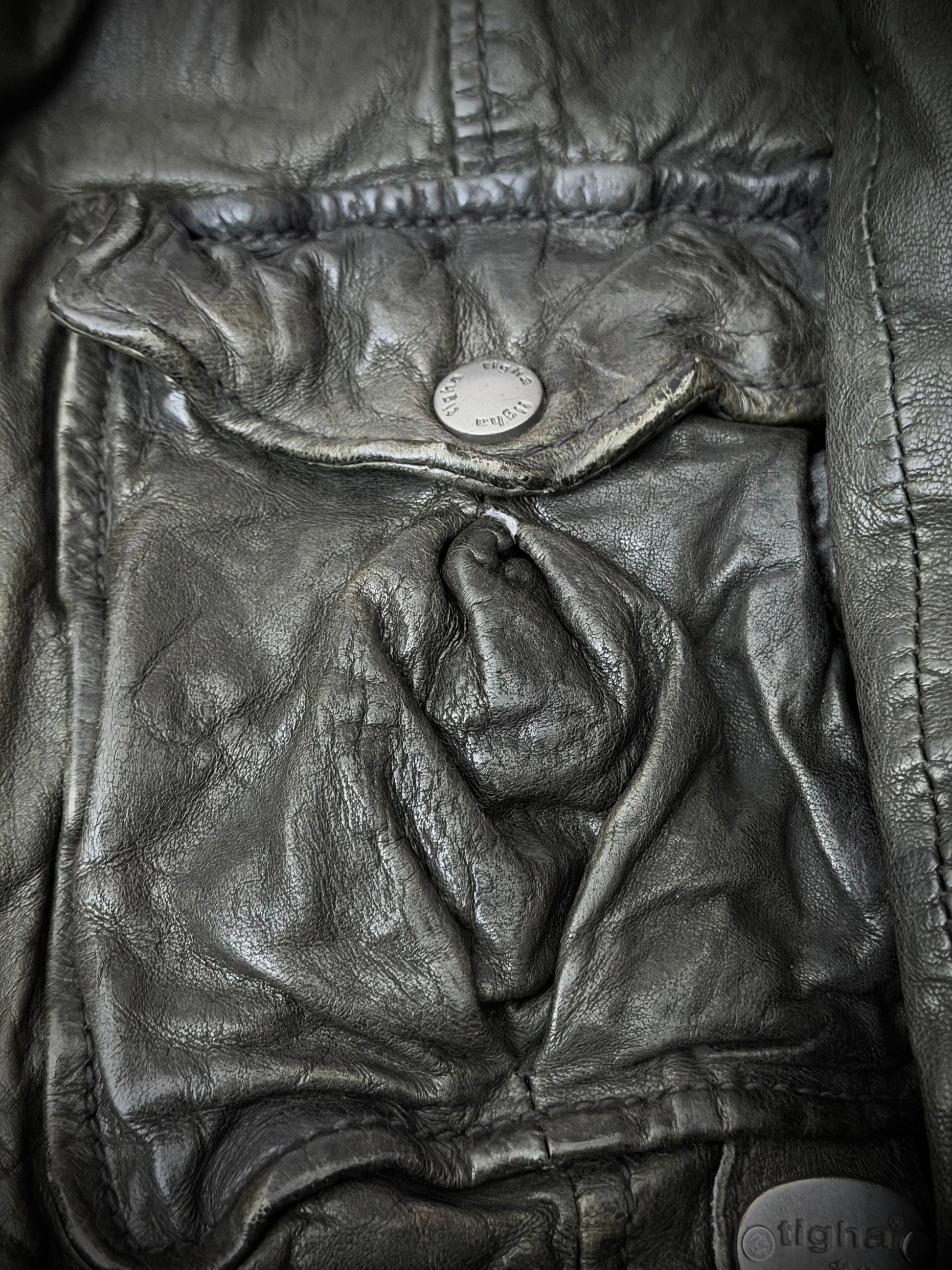 Tigha Military Leather Jacket