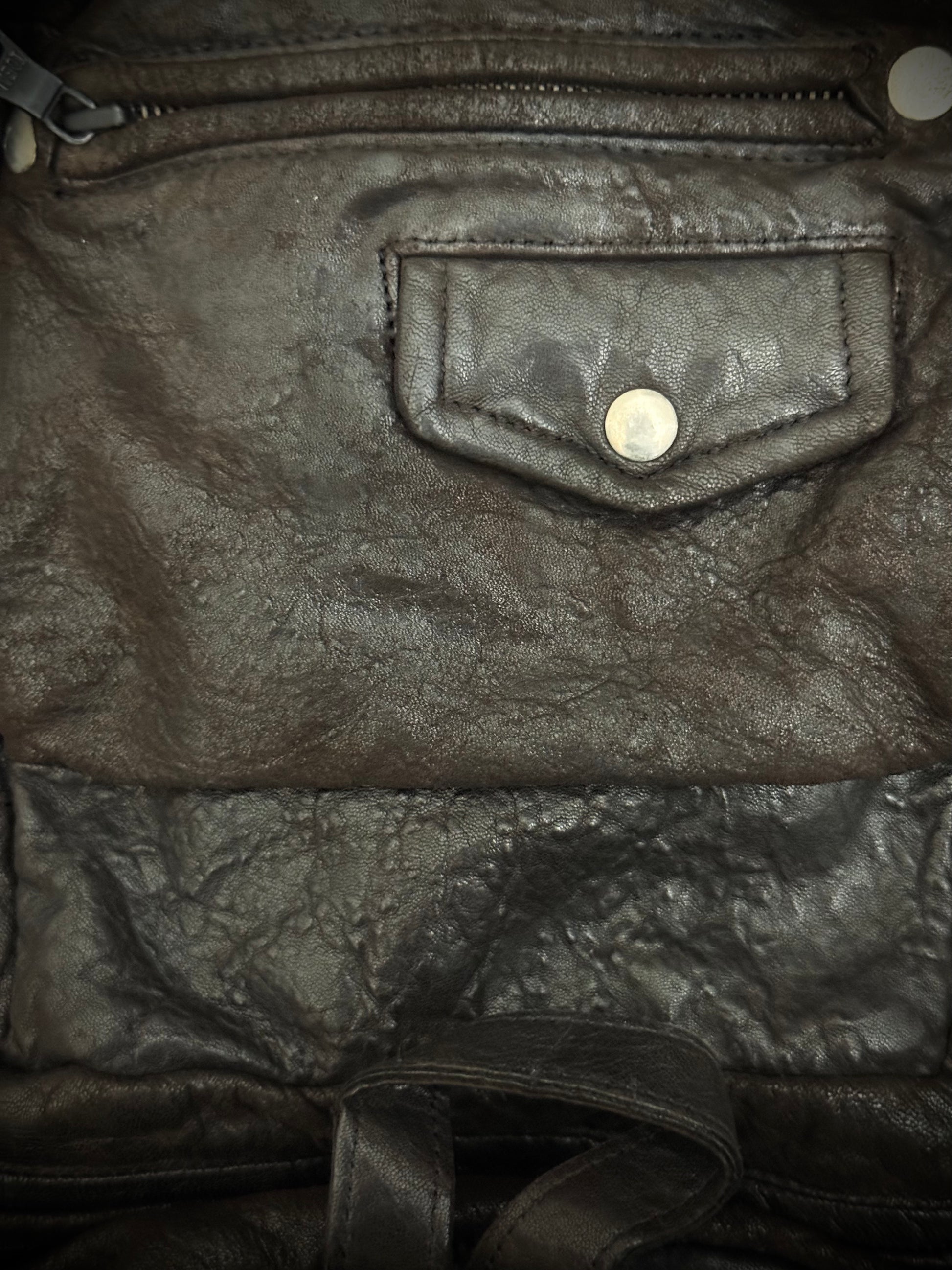 Jhonny Wolf Waxed Studded Leather Slingbag