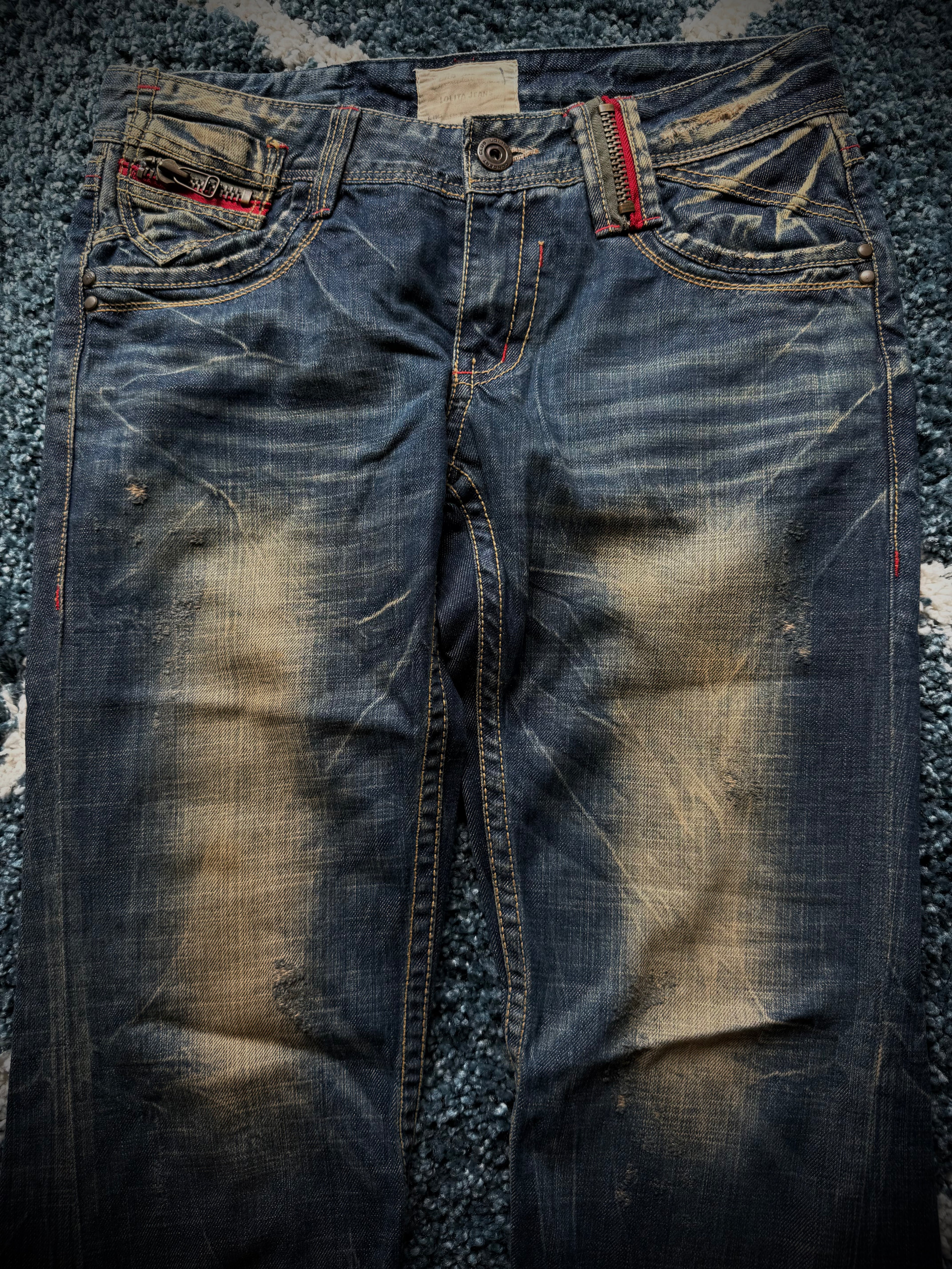 Lolita zipp mud washed flared jeans