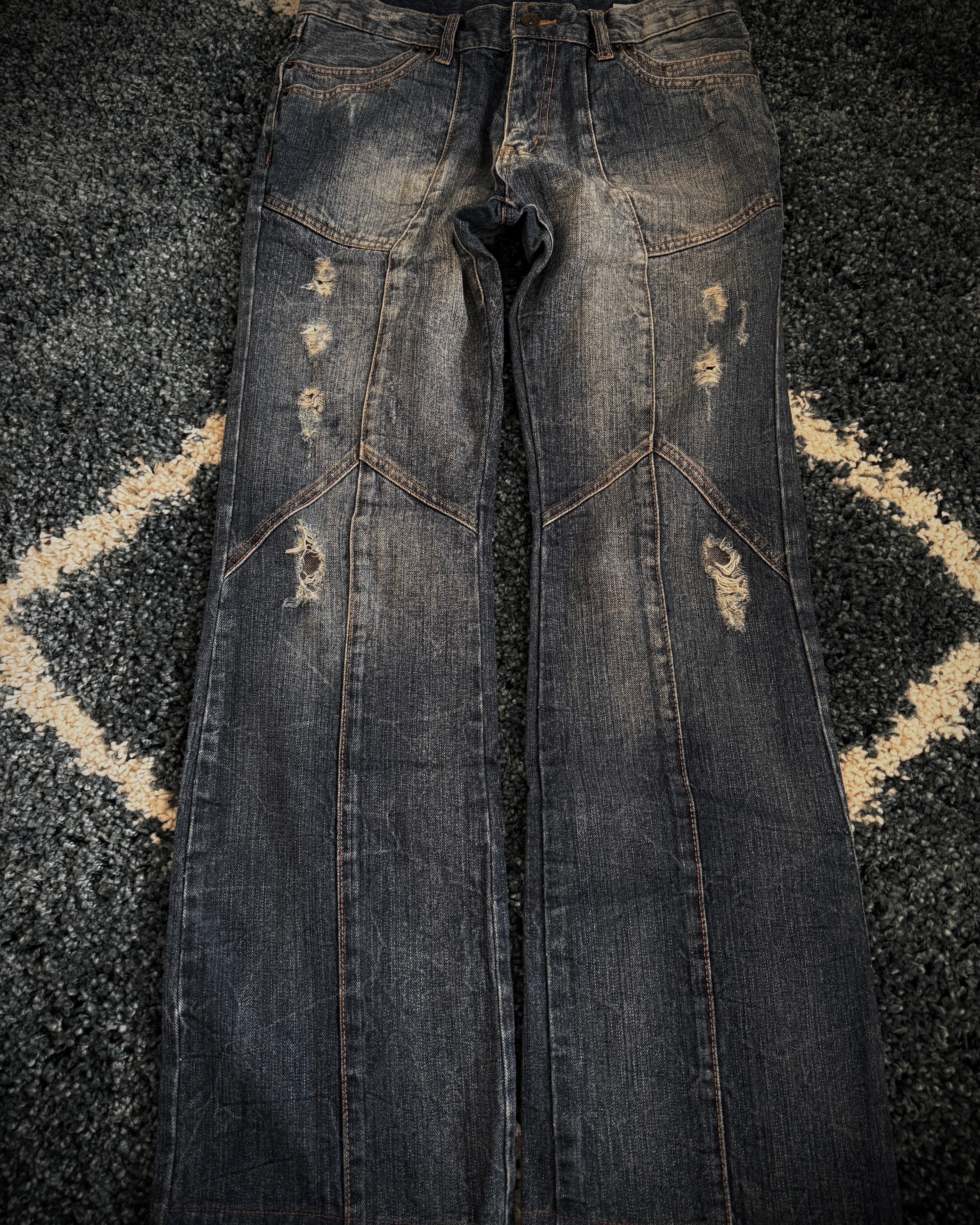 Semantic Design Spiral flared denim