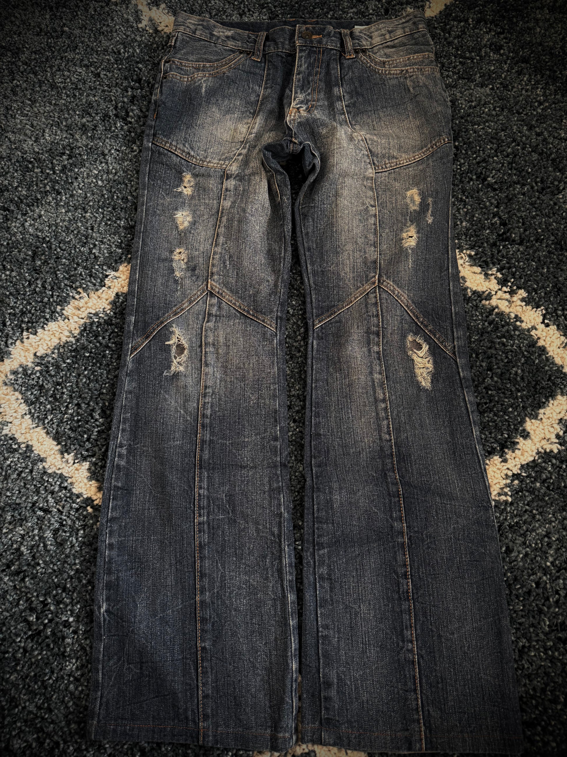Semantic Design Spiral flared denim