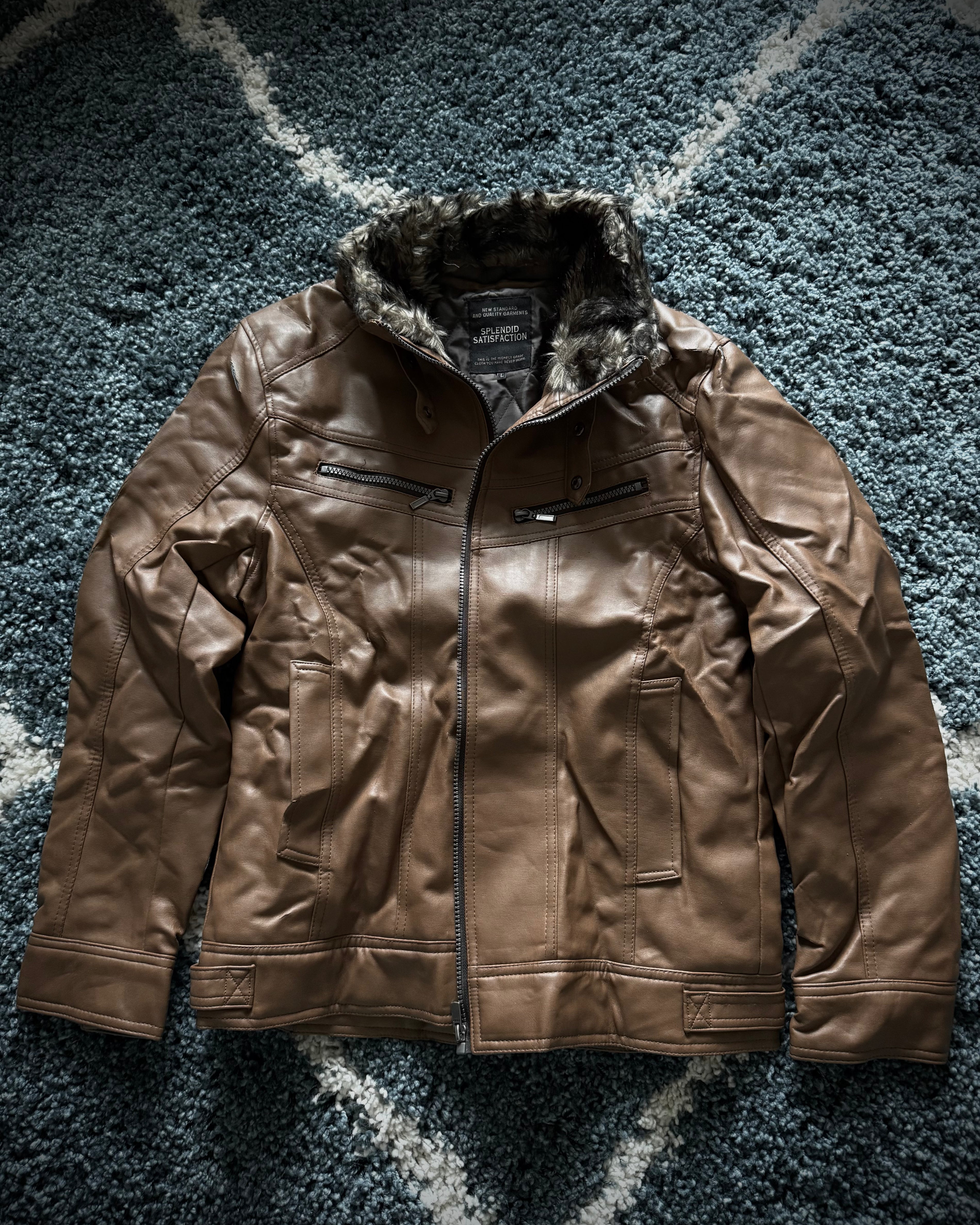 Splendid Faux Leather Fur Jacket