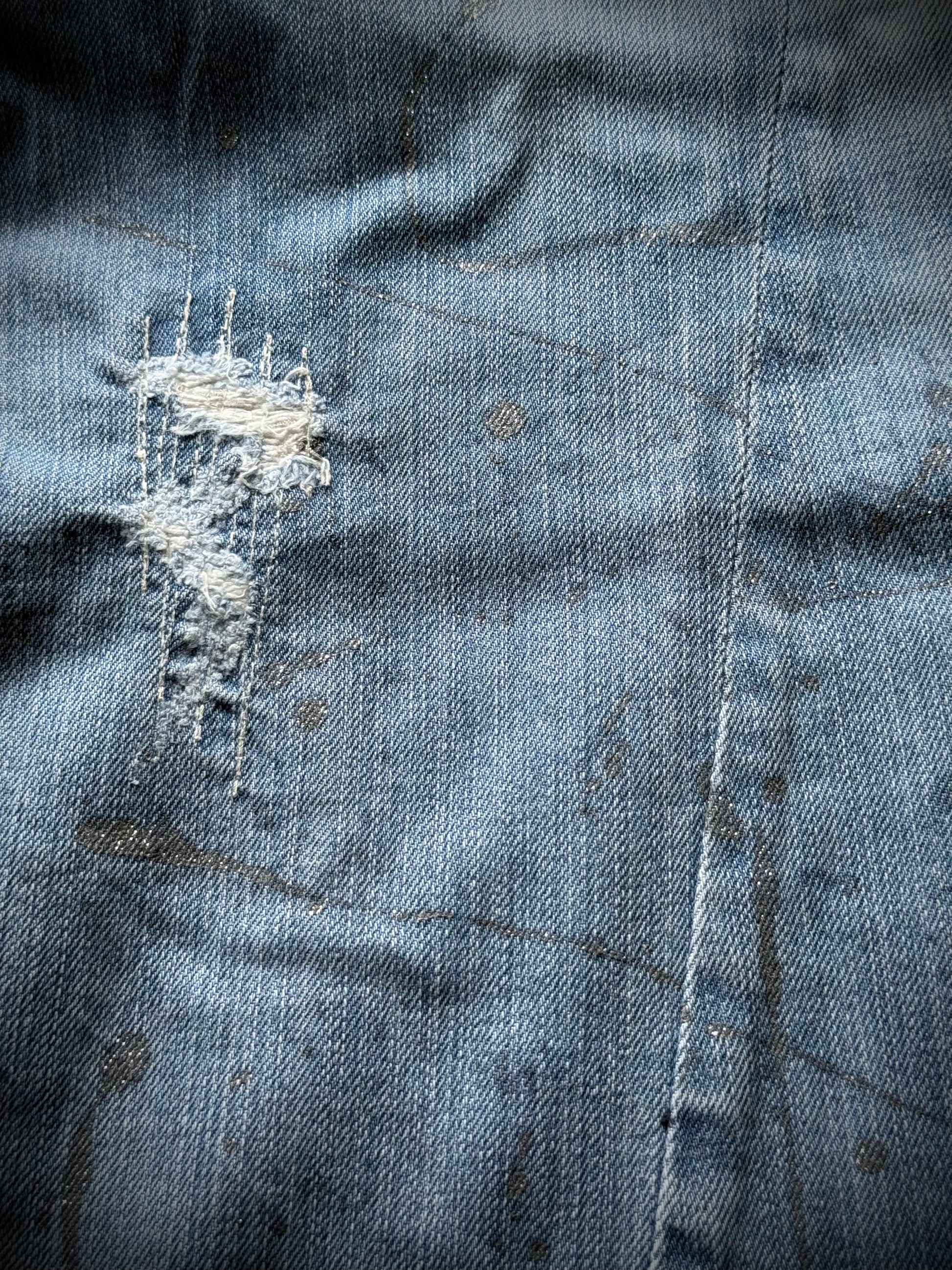 Nicole Club hidden pocket splashed spiral flared jeans