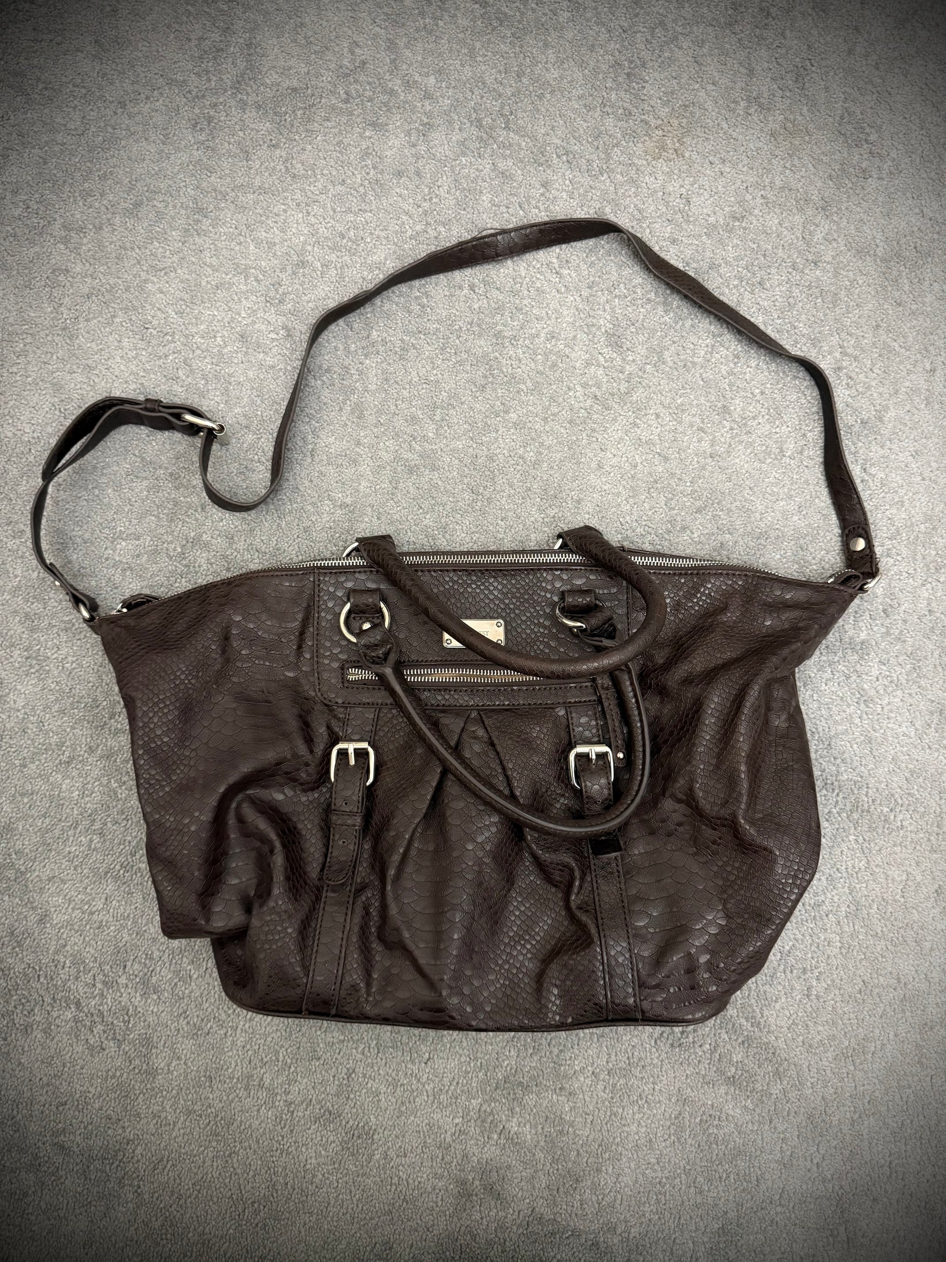 nine snakeskin shoulder bag