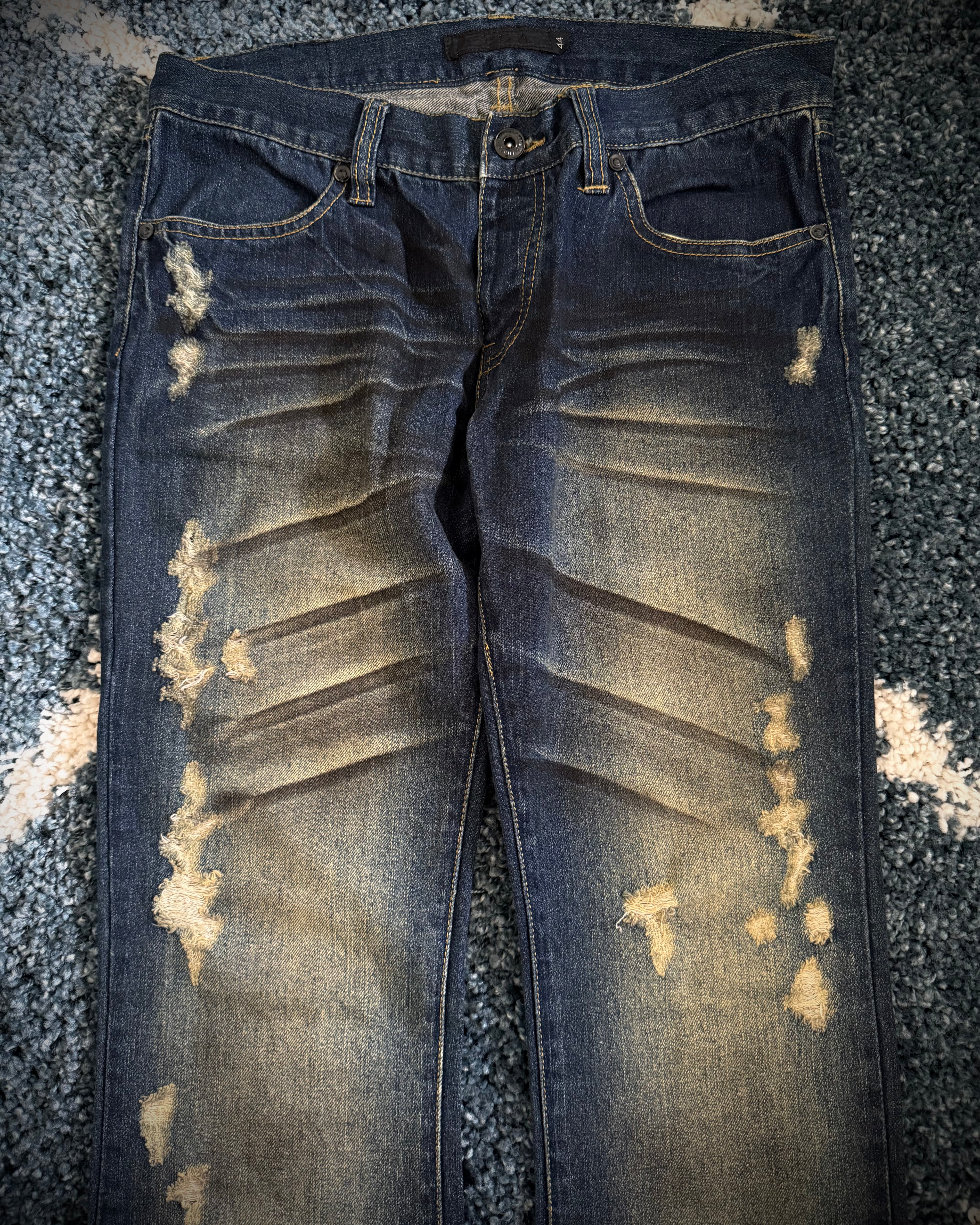 FUGA crashed honeycomb flared denim