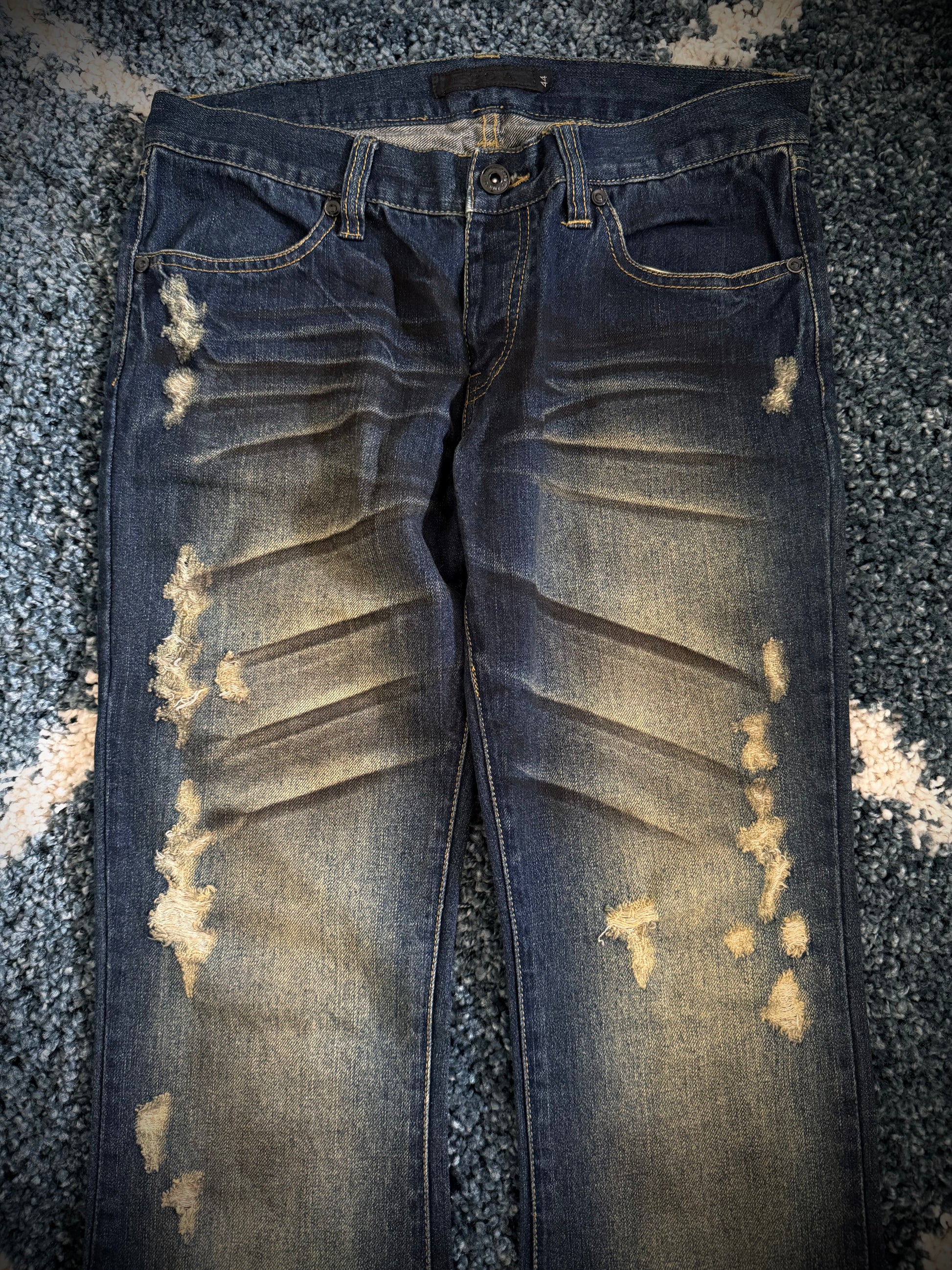 FUGA crashed honeycomb flared denim