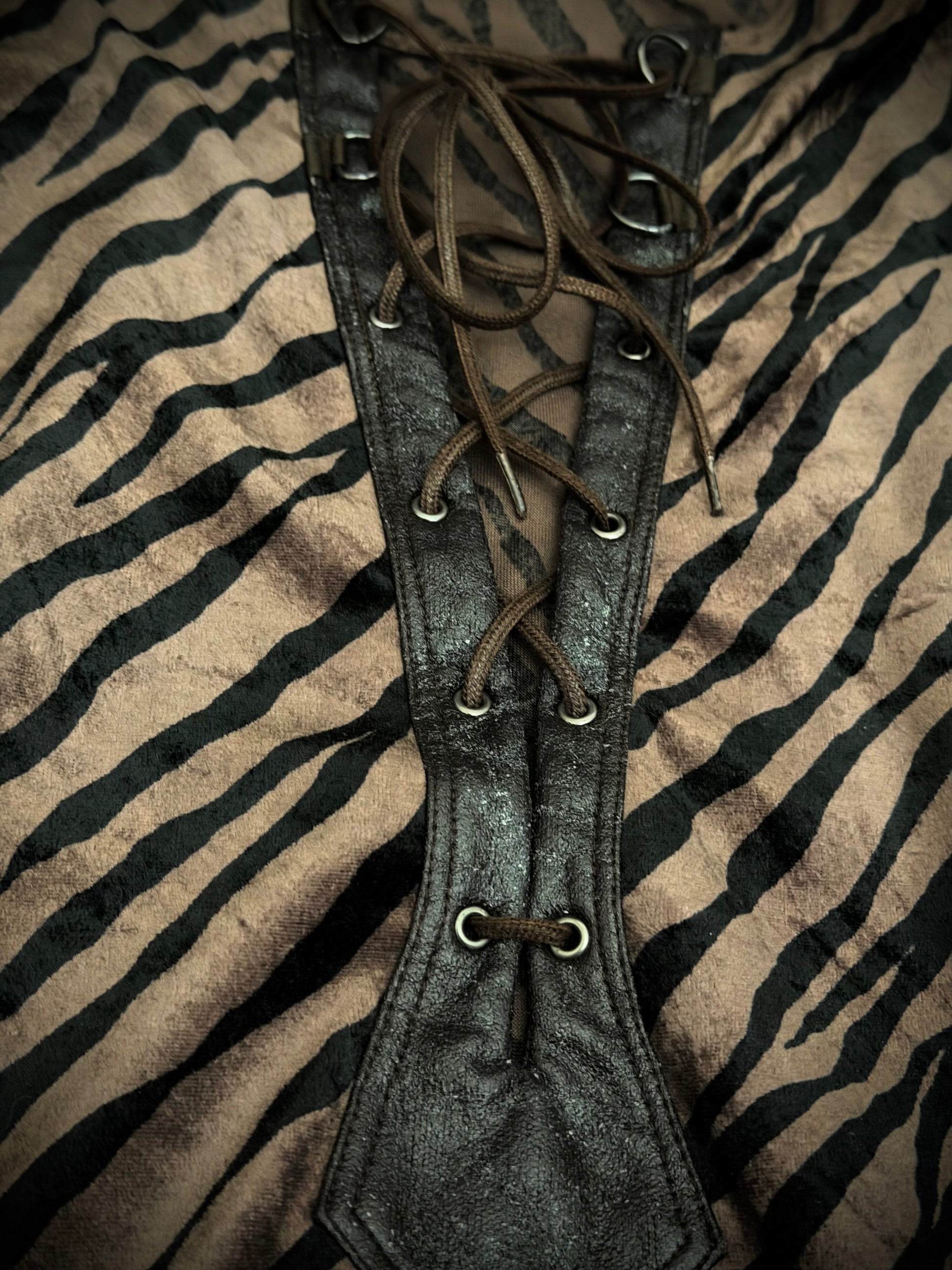 Tornado Mart Laced Up Velour Zebra Longsleeve