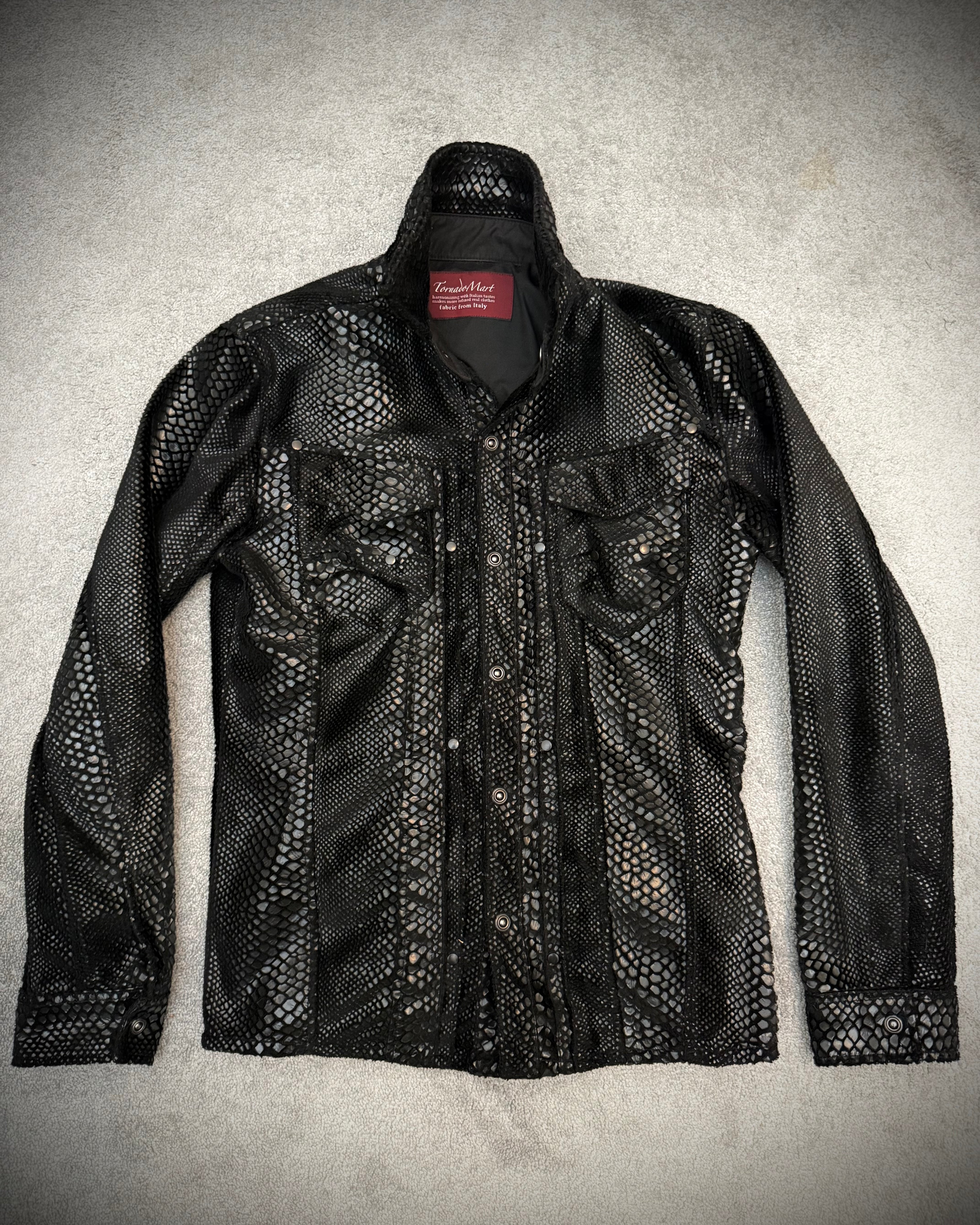 2012 Tornado Mart Italy fabric snakeskin jacket