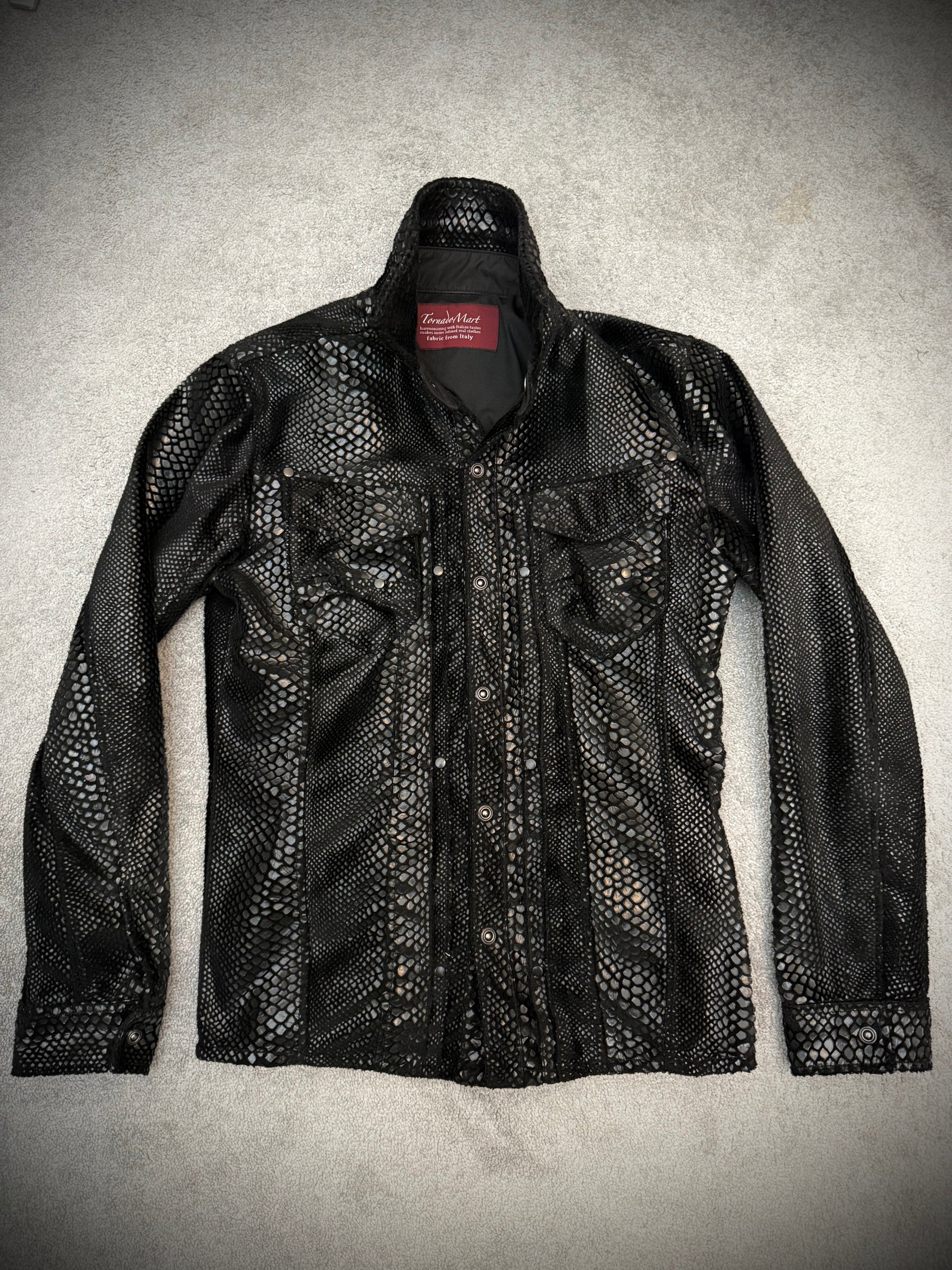 2012 Tornado Mart Italy fabric snakeskin jacket