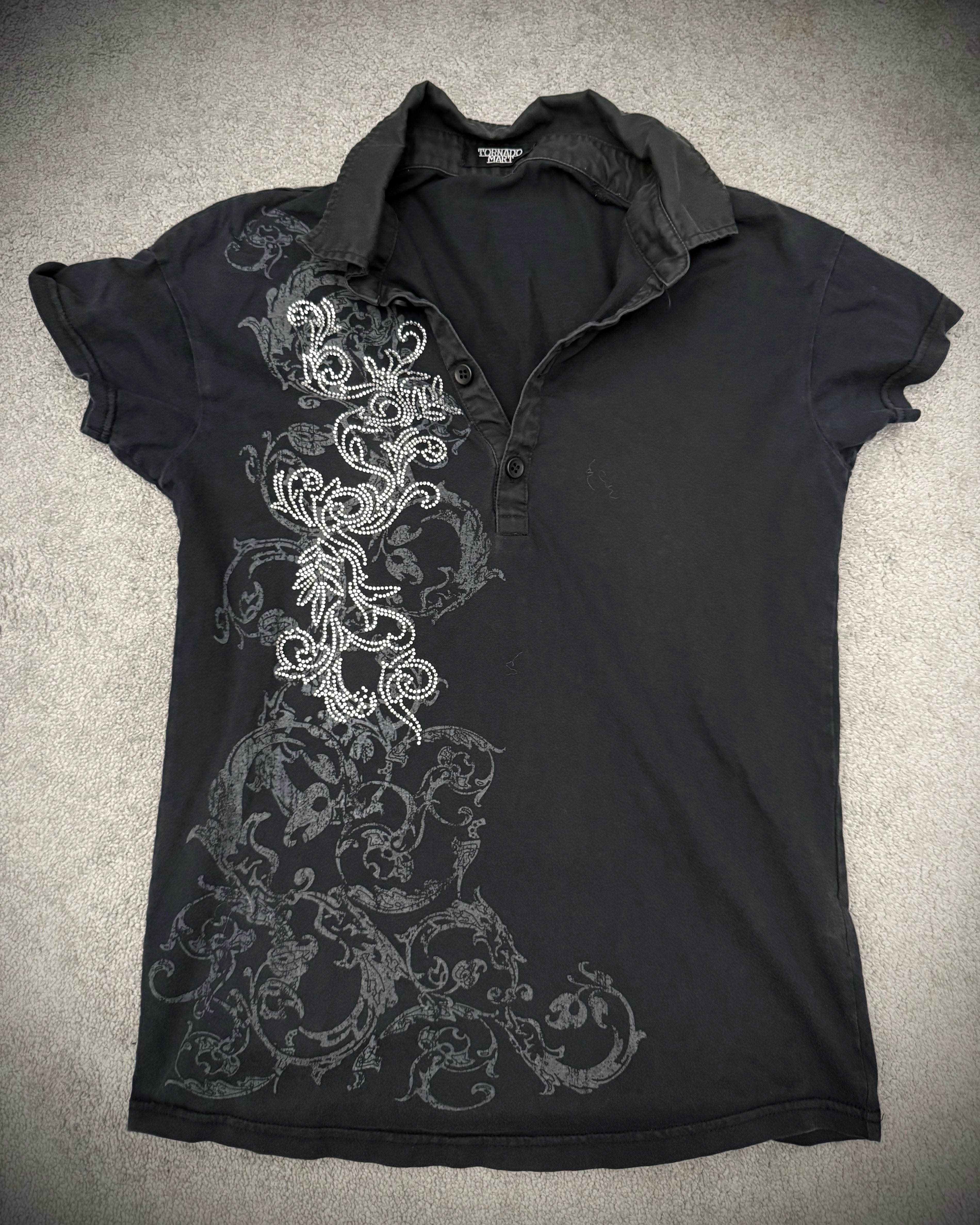 Tornado Mart Tribal Gates Rhinestone polo shirt