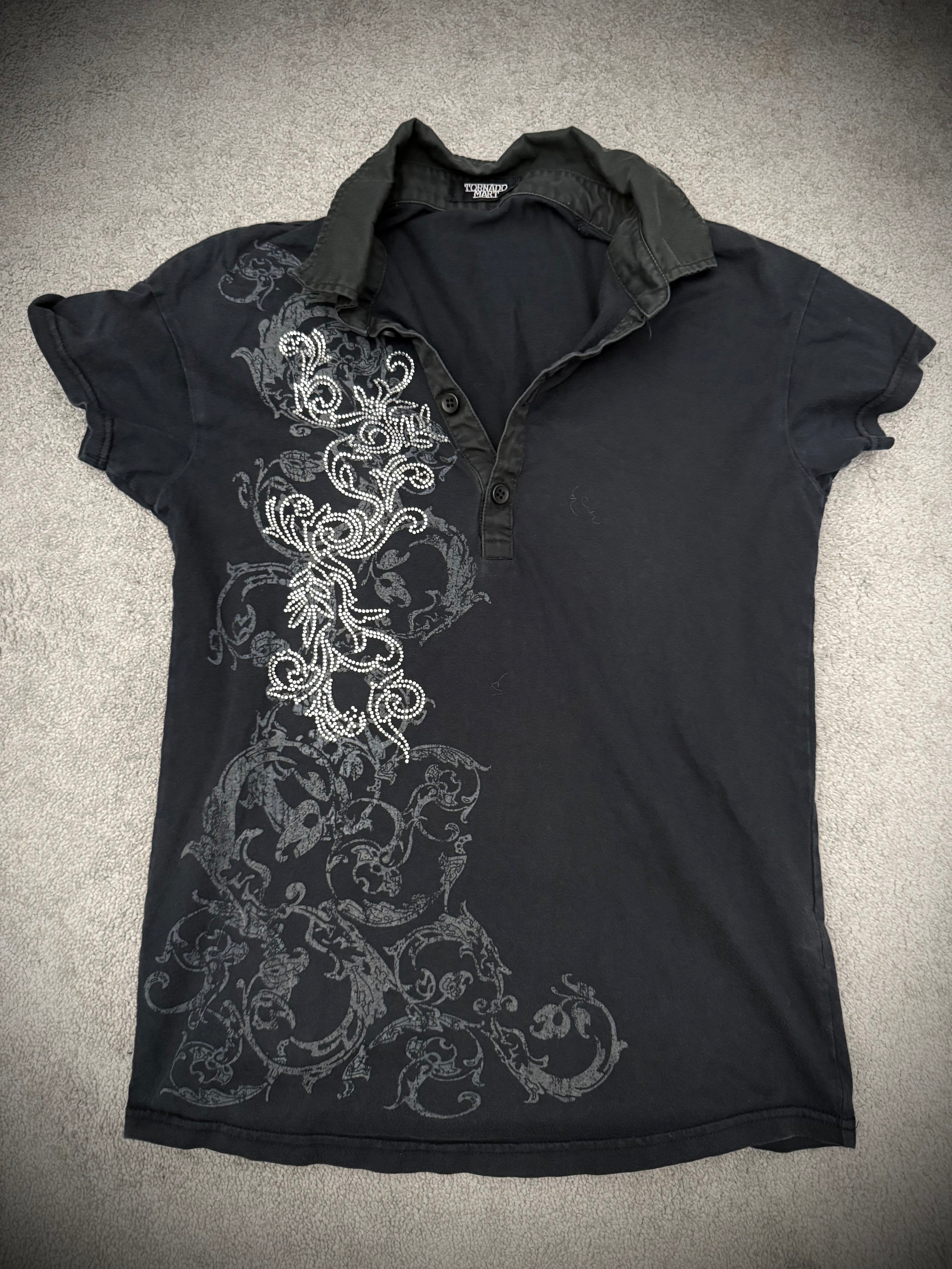 Tornado Mart Tribal Gates Rhinestone polo shirt