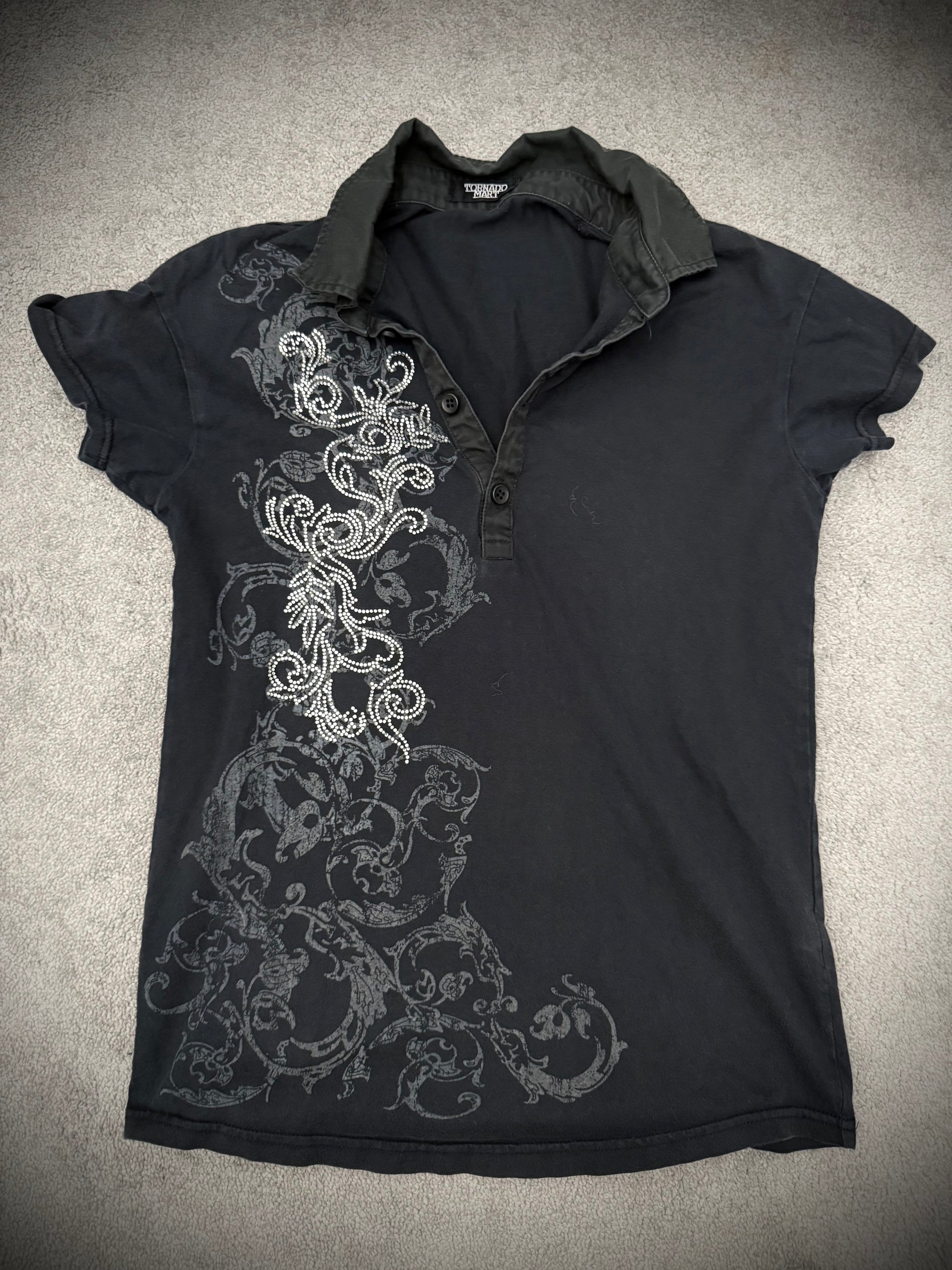 Tornado Mart Tribal Gates Rhinestone polo shirt