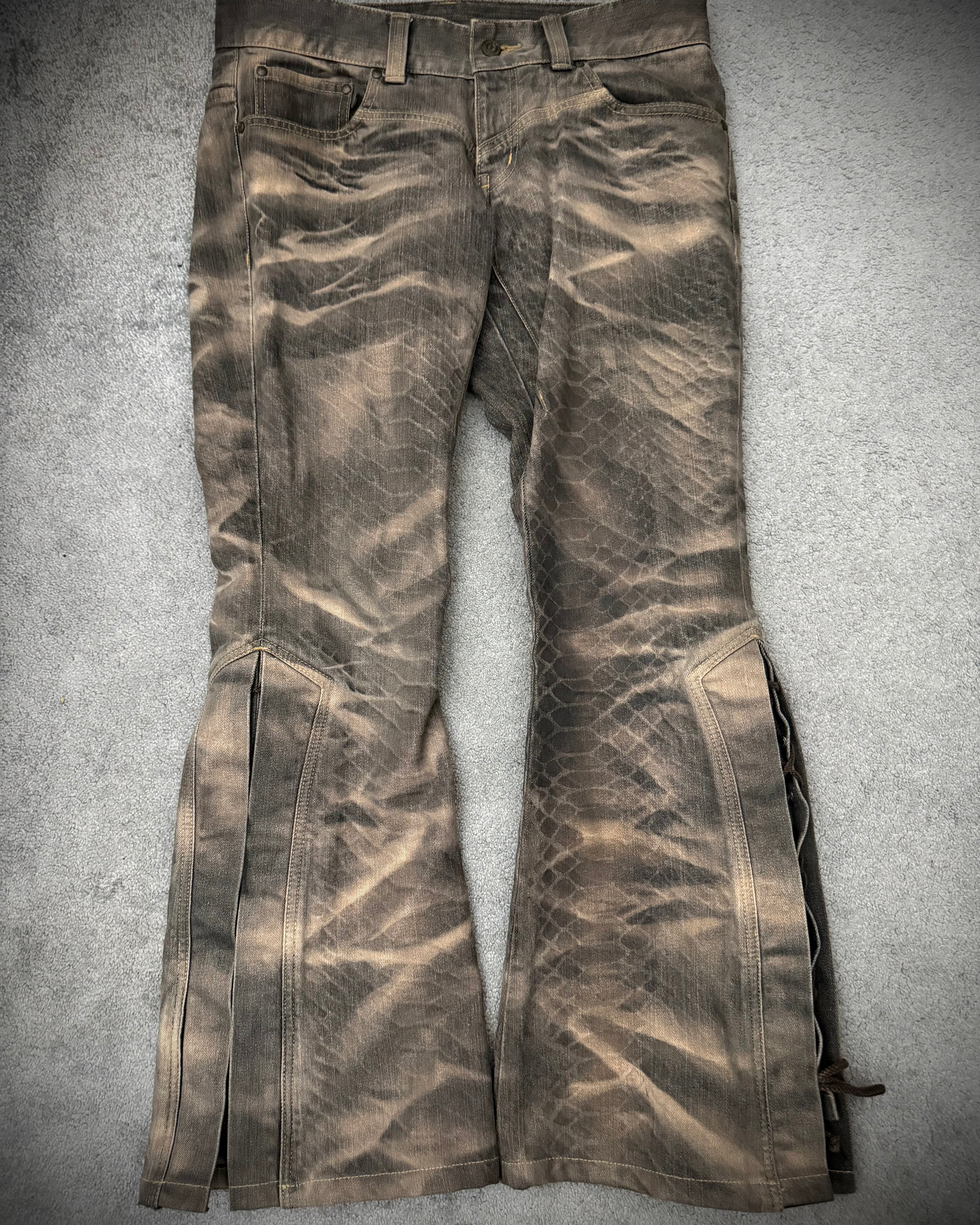 Tornado Mart Anaconda Sandstorm Hidden Laced Up Flared Pants