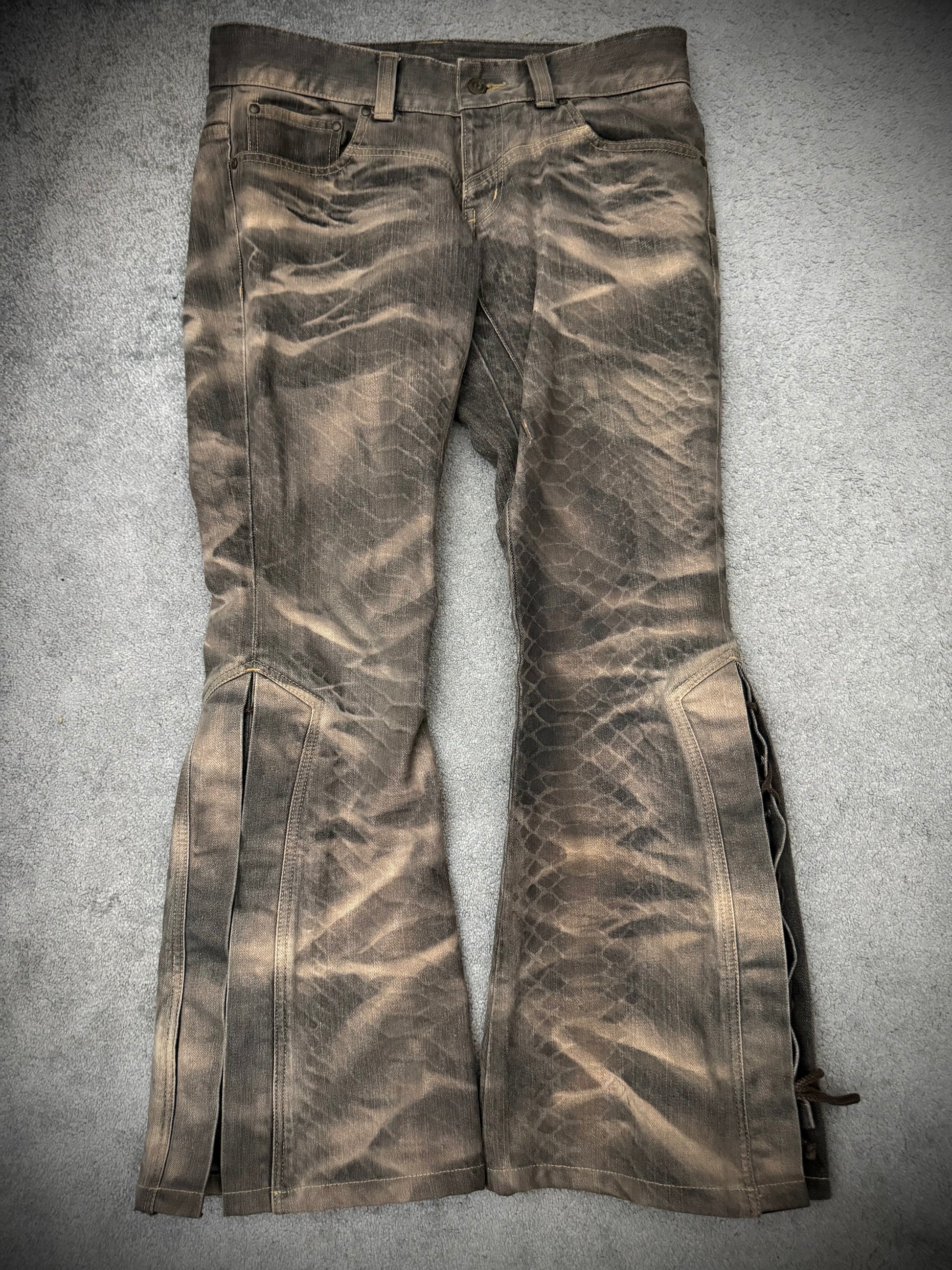 Tornado Mart Anaconda Sandstorm Hidden Laced Up Flared Pants